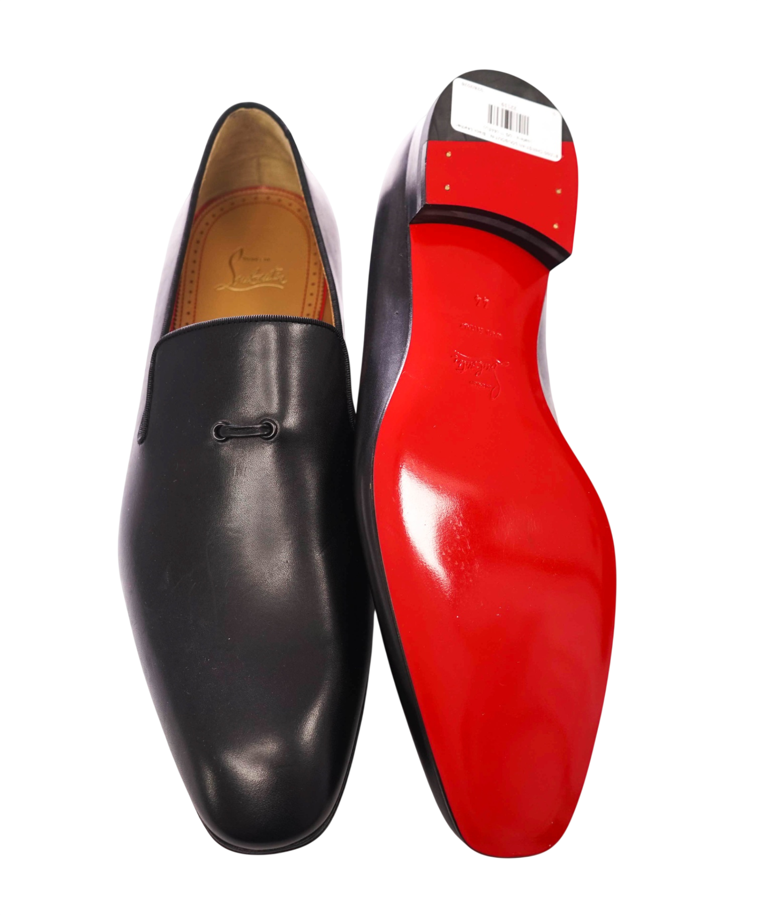 $1,050 CHRISTIAN LOUBOUTIN - Black Leather Loafers - US 11 (44EU)