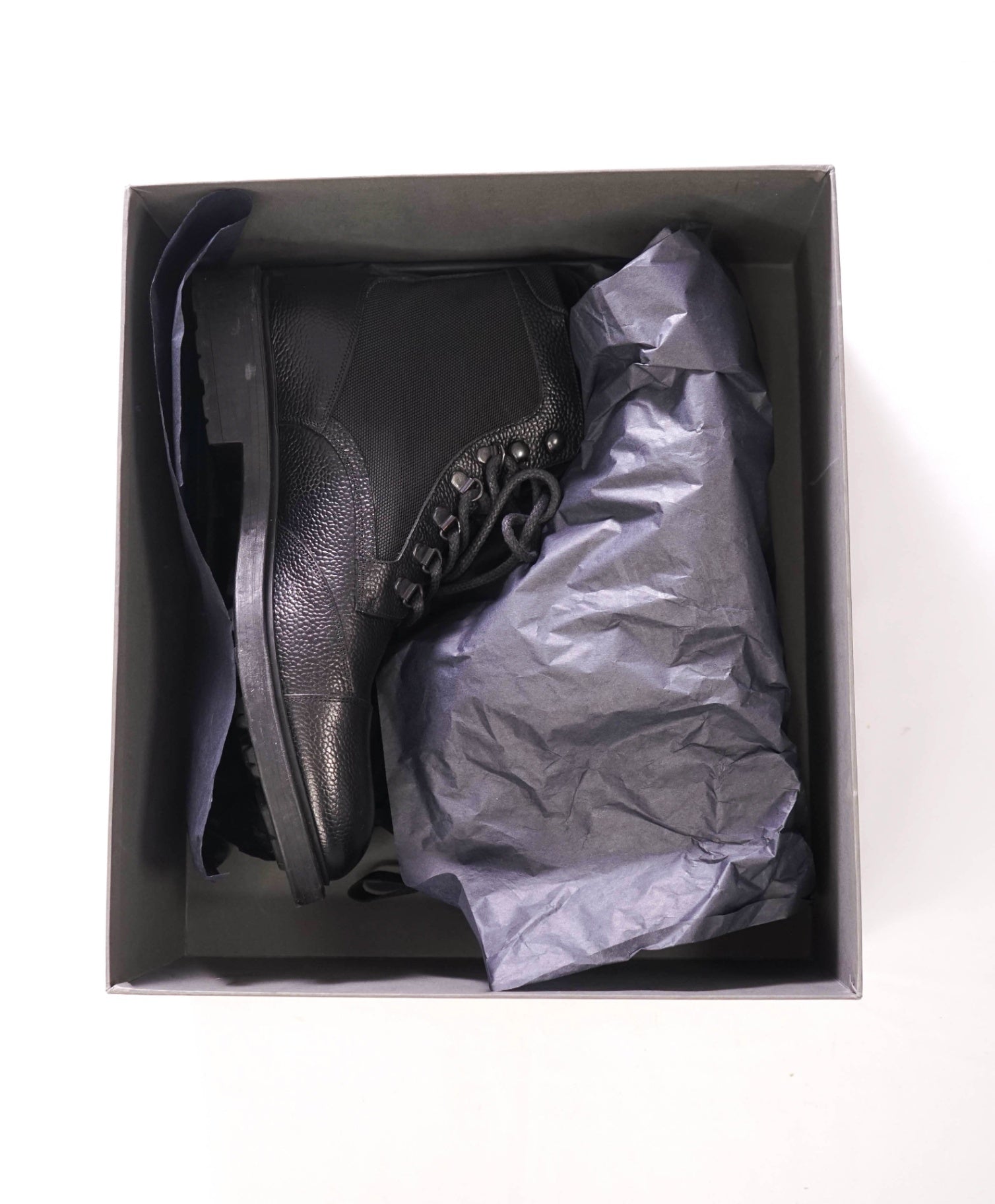 $1,035 CANALI - Black Pebble Leather Ankle Boot - US 11 (44EU)