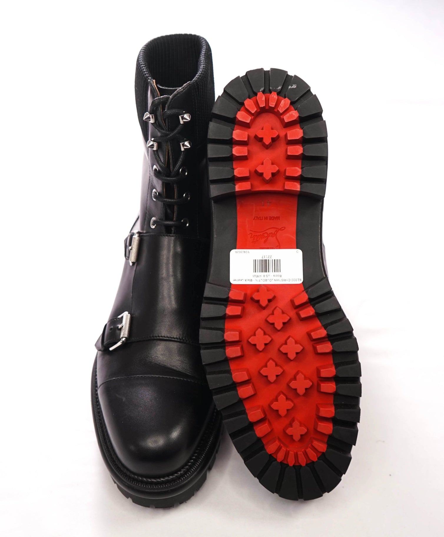 $2,030 CHRISTIAN LOUBOUTIN - Black Leather Boots - US 8 (41EU)