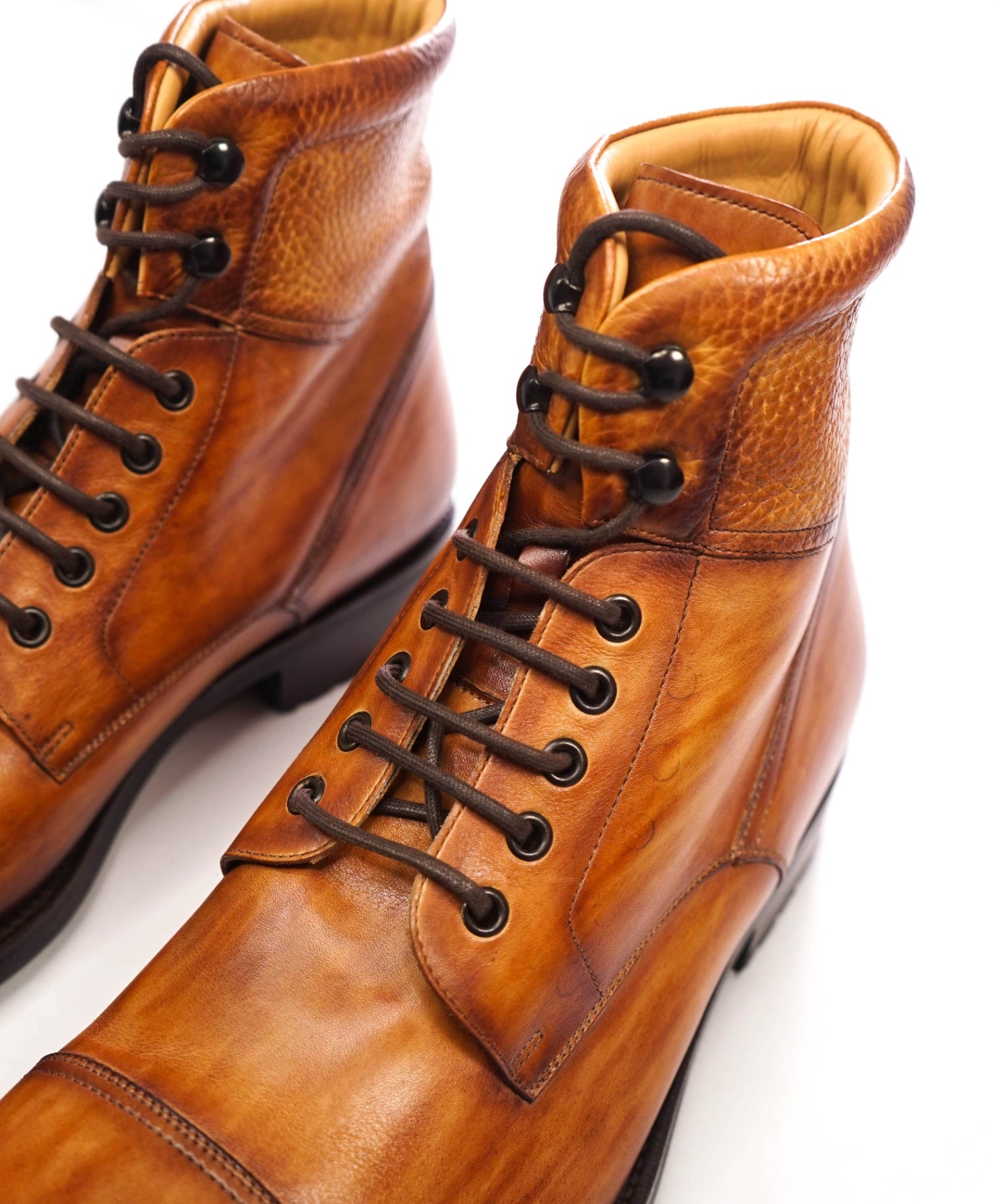 $575 MAGNANNI - Brown Patina Leather "Marcelo" Boots - 12 M