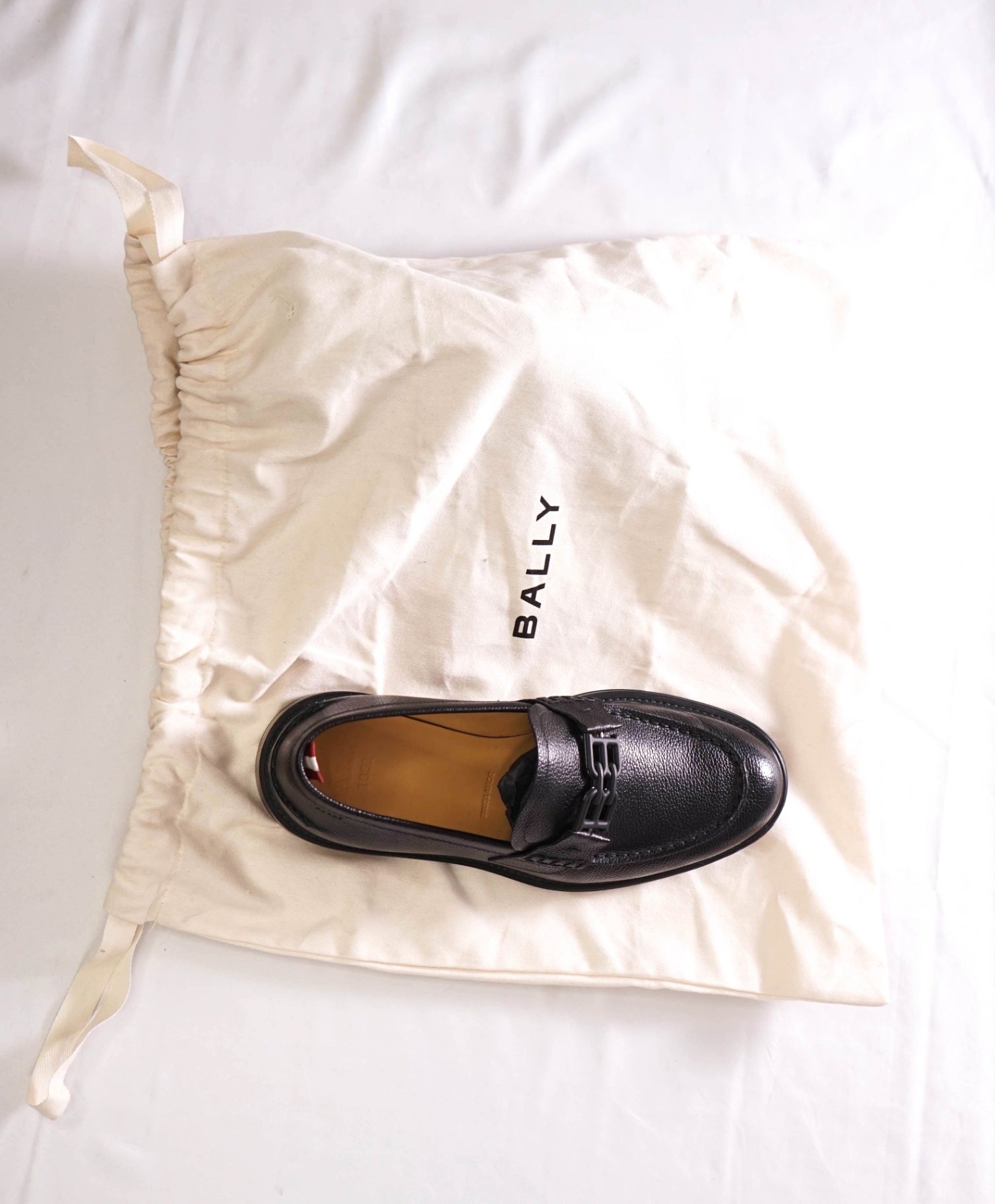 $995 BALLY - Black Pebble Leather Loafers - US 7.5 (6.5UK)
