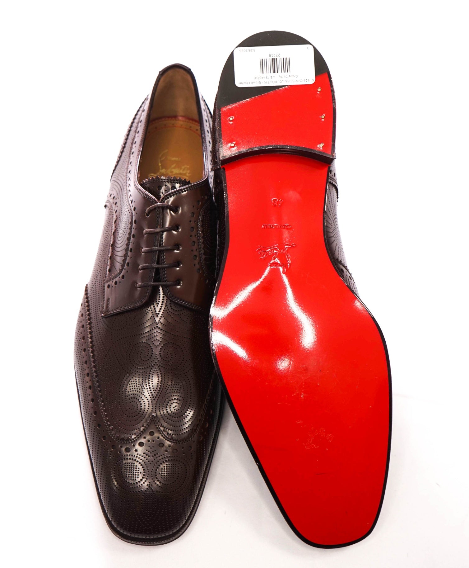 $1,525 CHRISTIAN LOUBOUTIN - 1 Of 1 Sample Derby - US 13 (46EU)