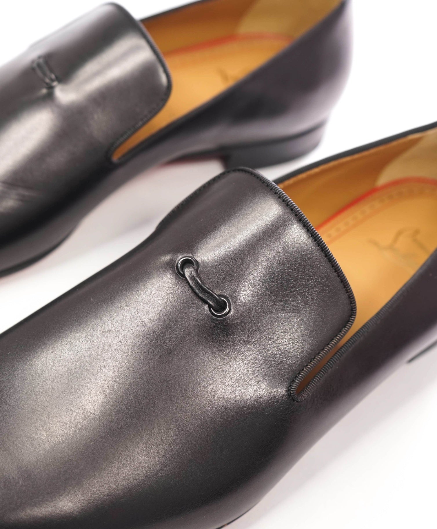 $1,050 CHRISTIAN LOUBOUTIN - Black Leather Loafers - US 11 (44EU)