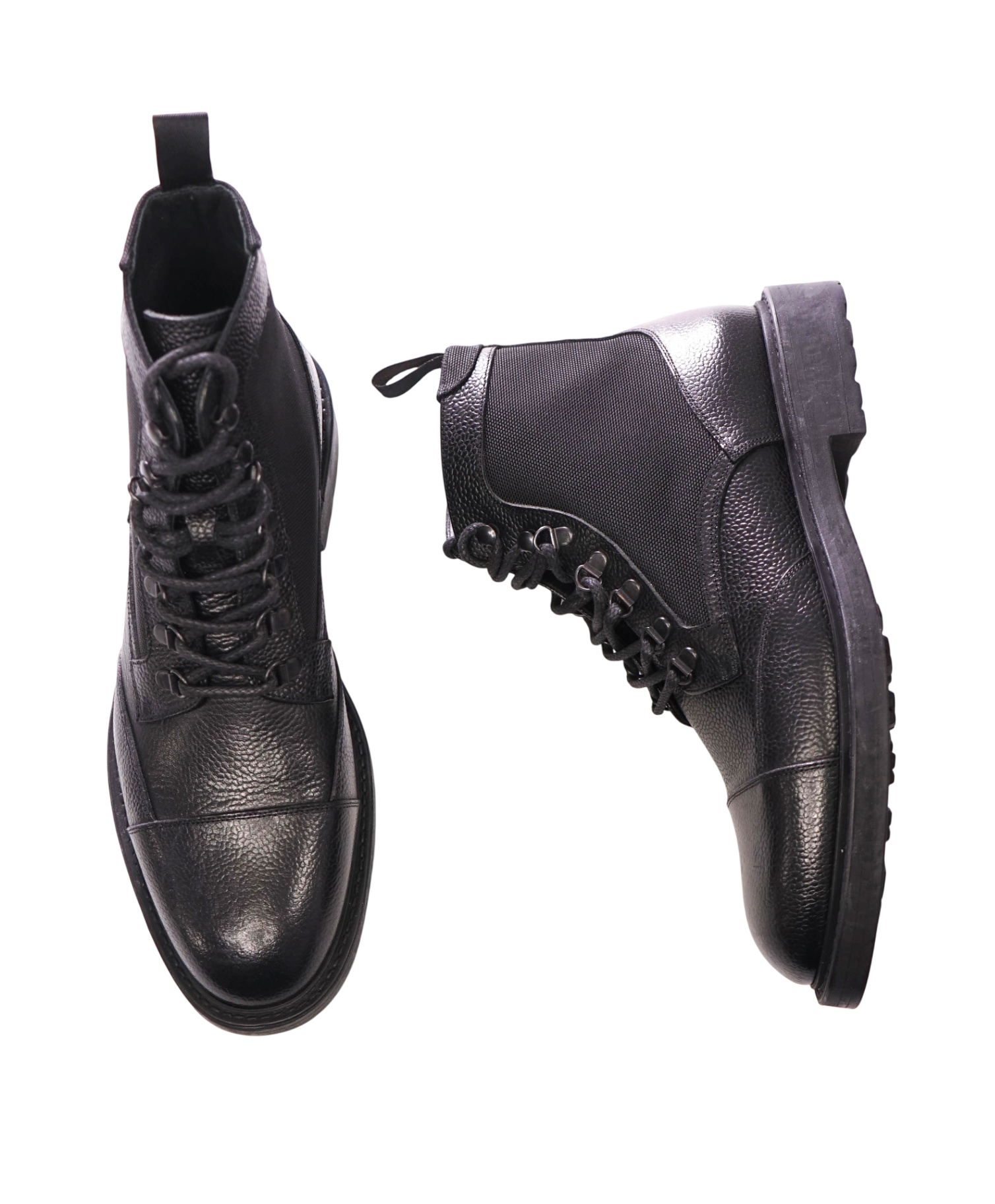$1,035 CANALI - Black Pebble Leather Ankle Boot - US 11 (44EU)