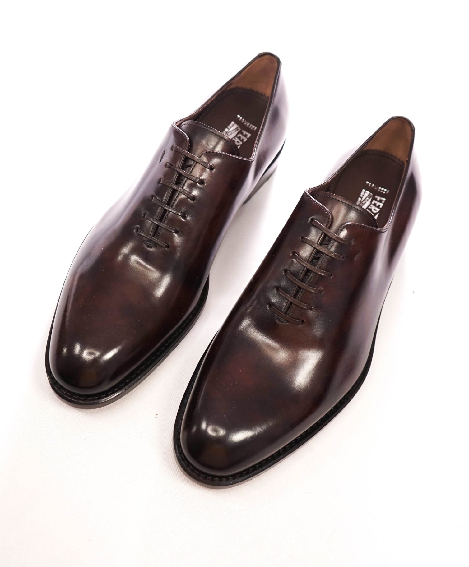 $1,495 FERRAGAMO TRAMEZZA - Brown Leather "ANGIOLO" Oxfords - 9 EE