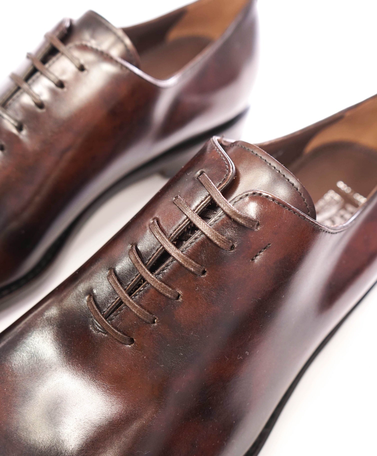 $1,495 FERRAGAMO TRAMEZZA - Brown Leather "ANGIOLO" Oxfords - 9 EE