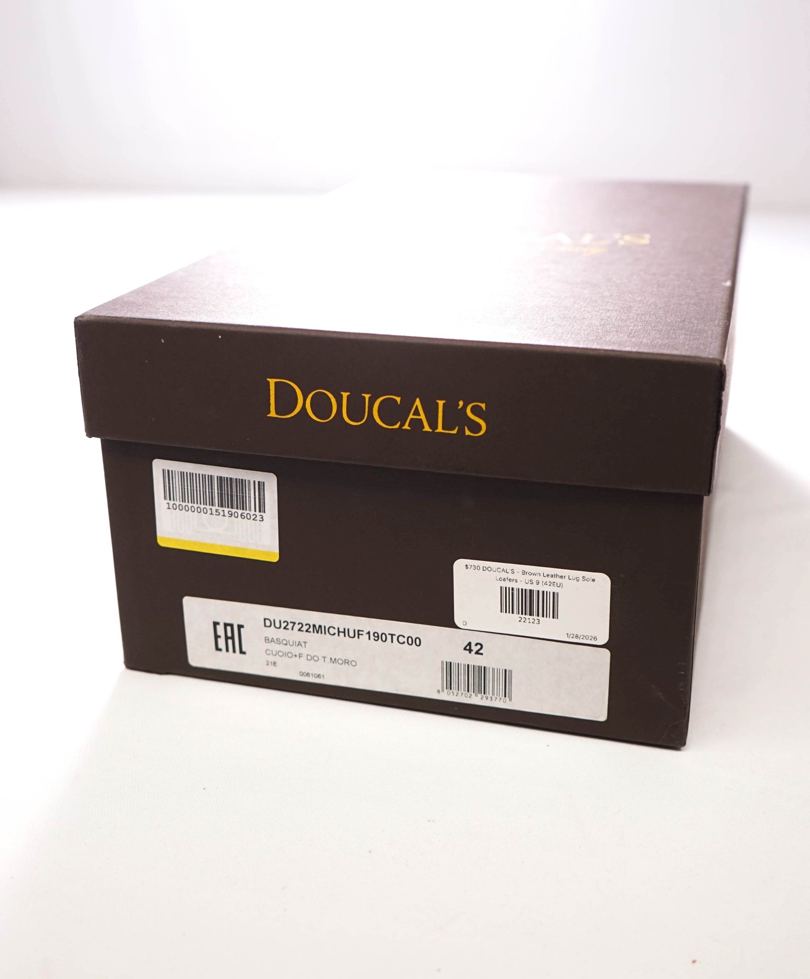 $730 DOUCAL'S - "Berluti Style" Brown Leather Lug Sole Loafers - US 9 (42EU)
