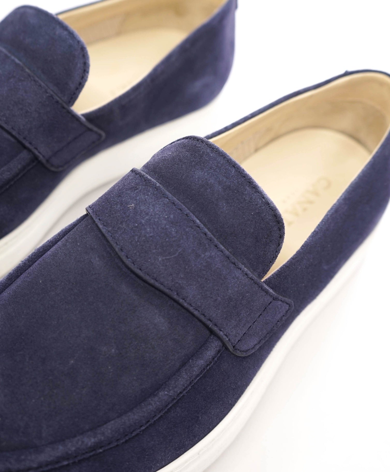 $750 CANALI - Navy Blue Suede Penny Loafer - US 9 (EU42)