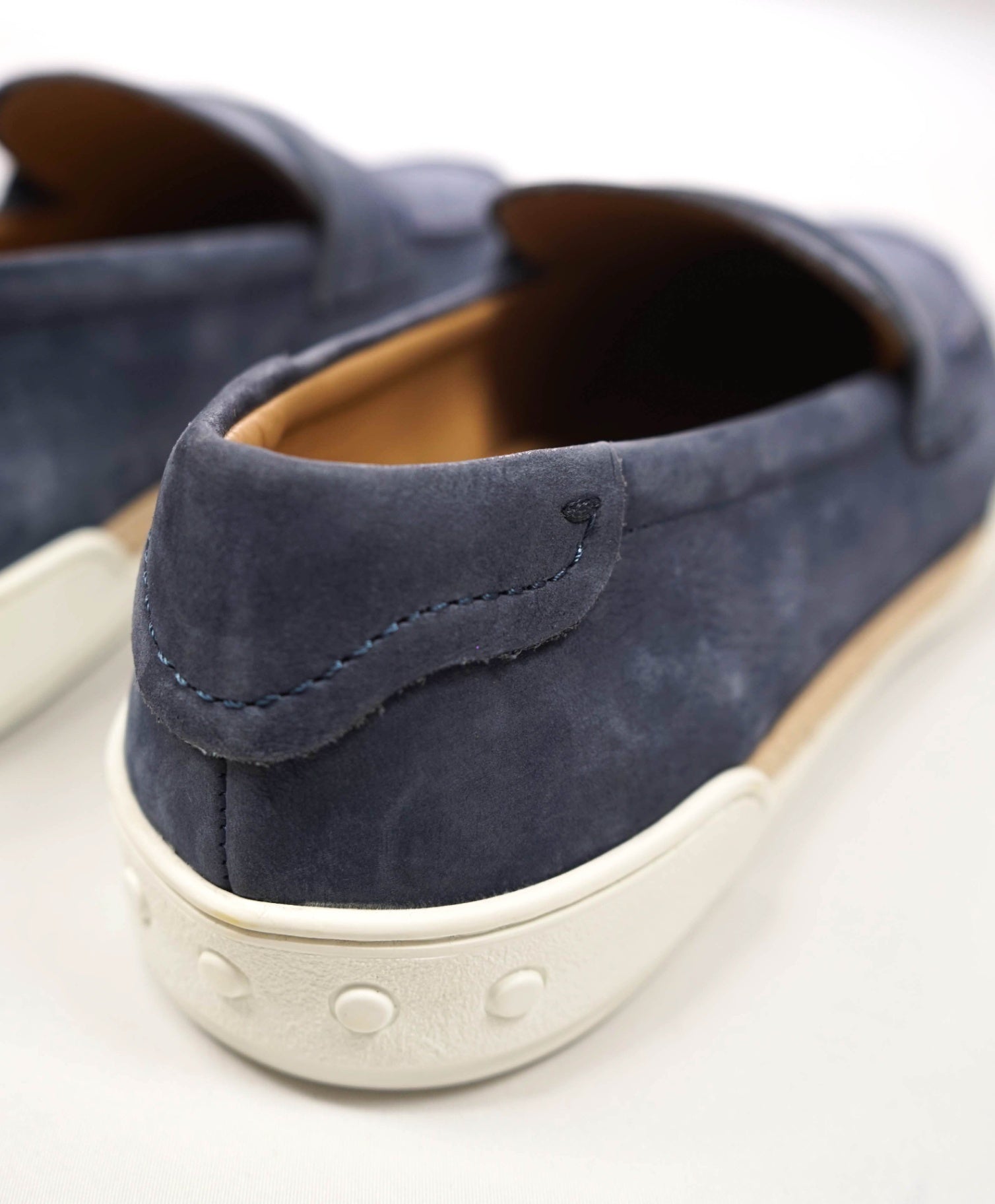 $1,045 TOD'S - Blue Suede Penny Loafers - US 11 (UK10)