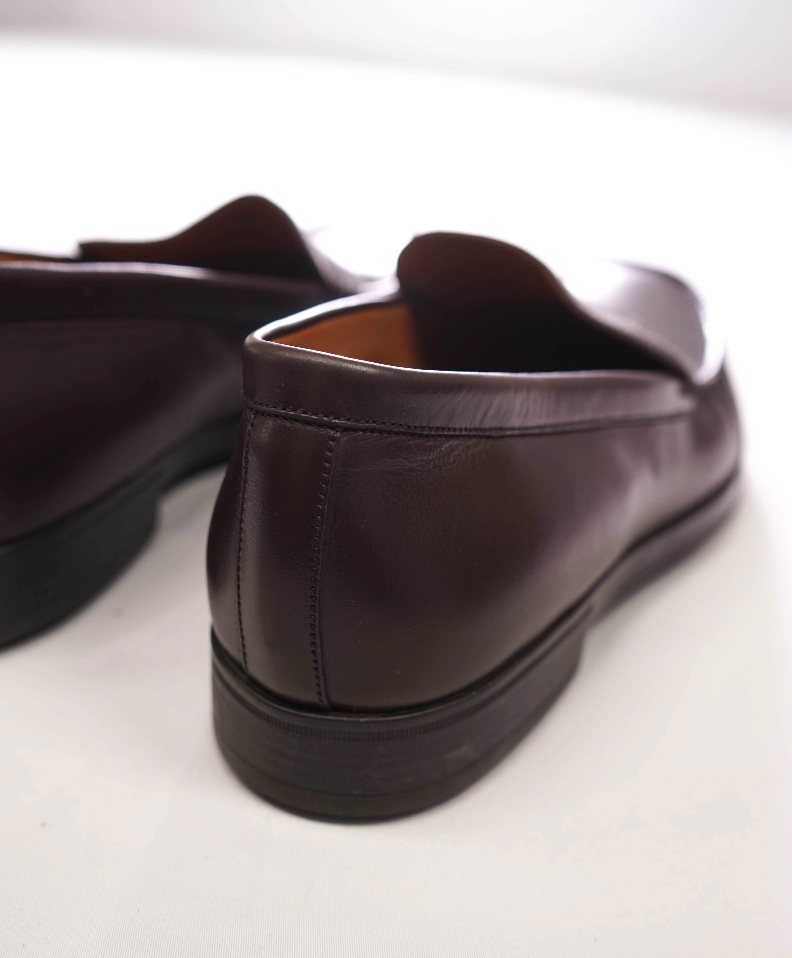 $600 BALLY - Chocolate Brown Leather "SISTRI" Loafers - US 10.5 (UK9.5)