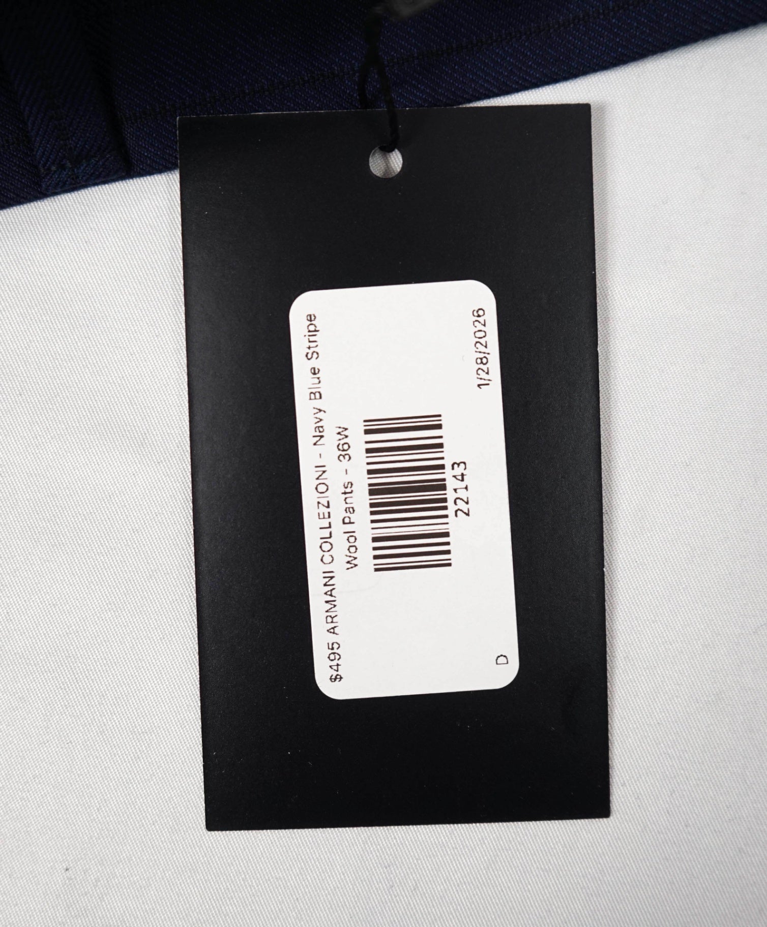 $495 ARMANI COLLEZIONI - Navy Tonal Blue Stripe Wool Pants - 36W
