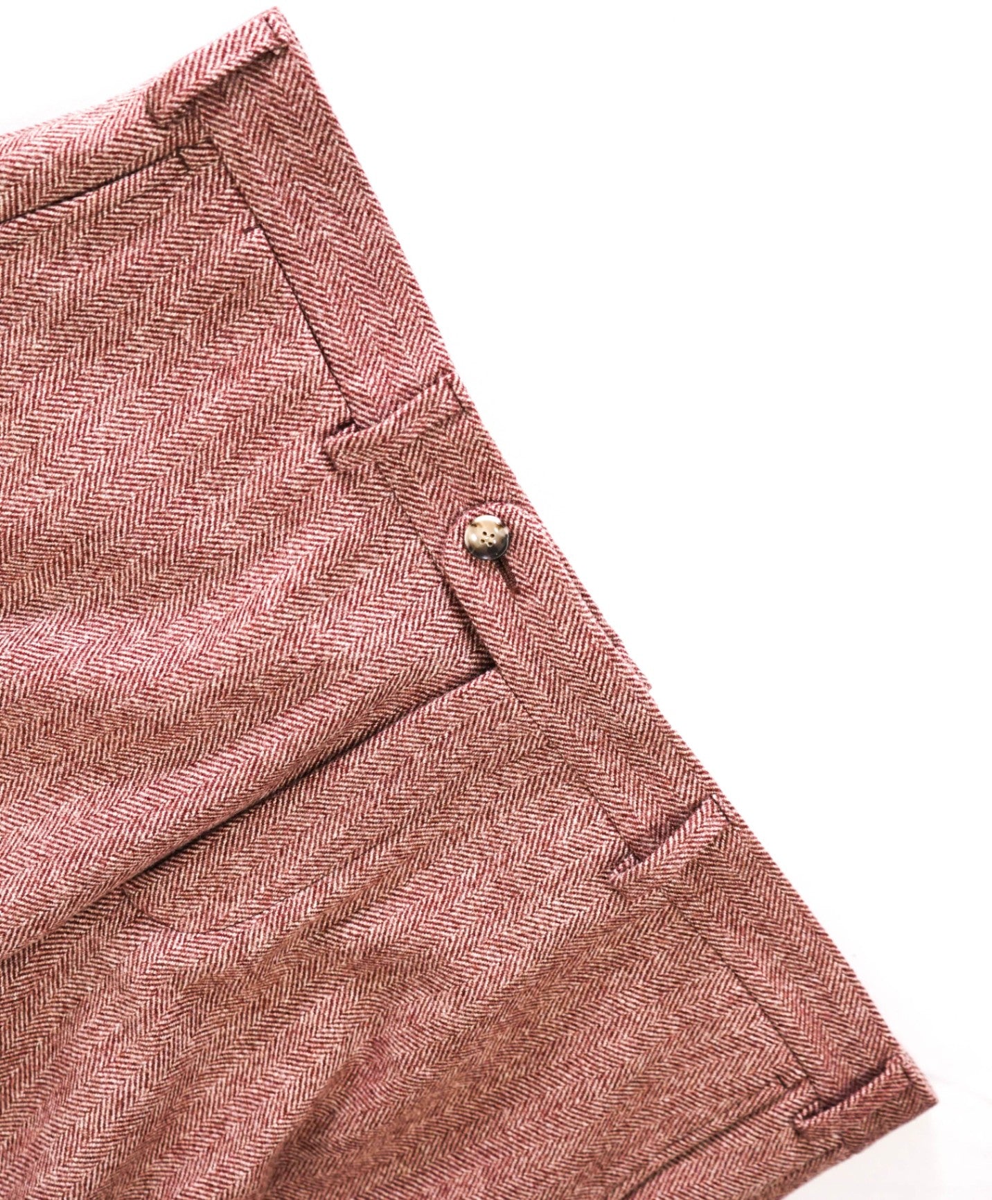 $200 SUITSUPPLY - Pink (Red//White) Herringbone Wool Pants - 36W