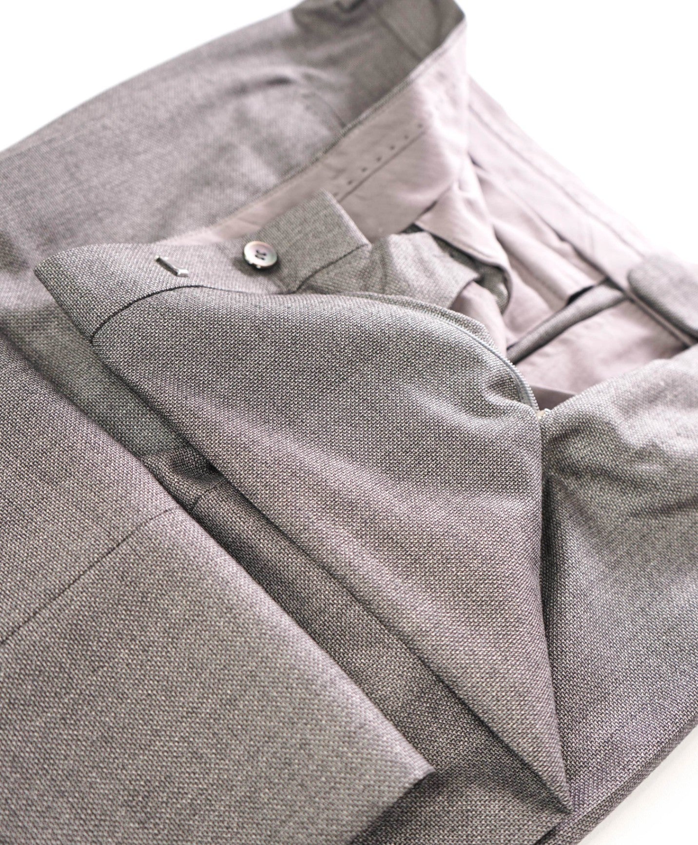 $295 HUGO BOSS - Gray Wool/Silk Flat Front Dress Pants - 39W