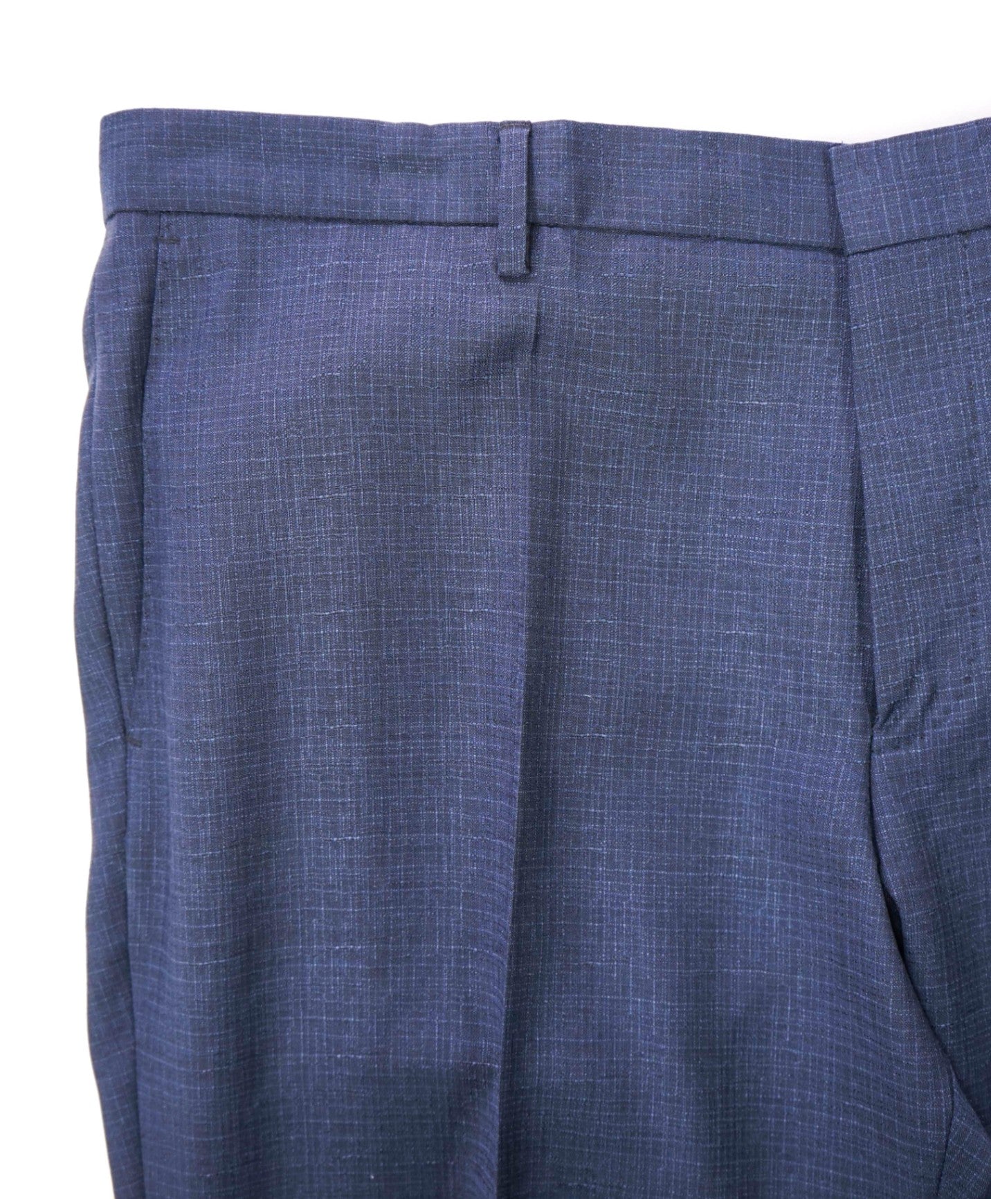 $295 HUGO BOSS - Navy Blue Crosshatch Wool Pants - 39W