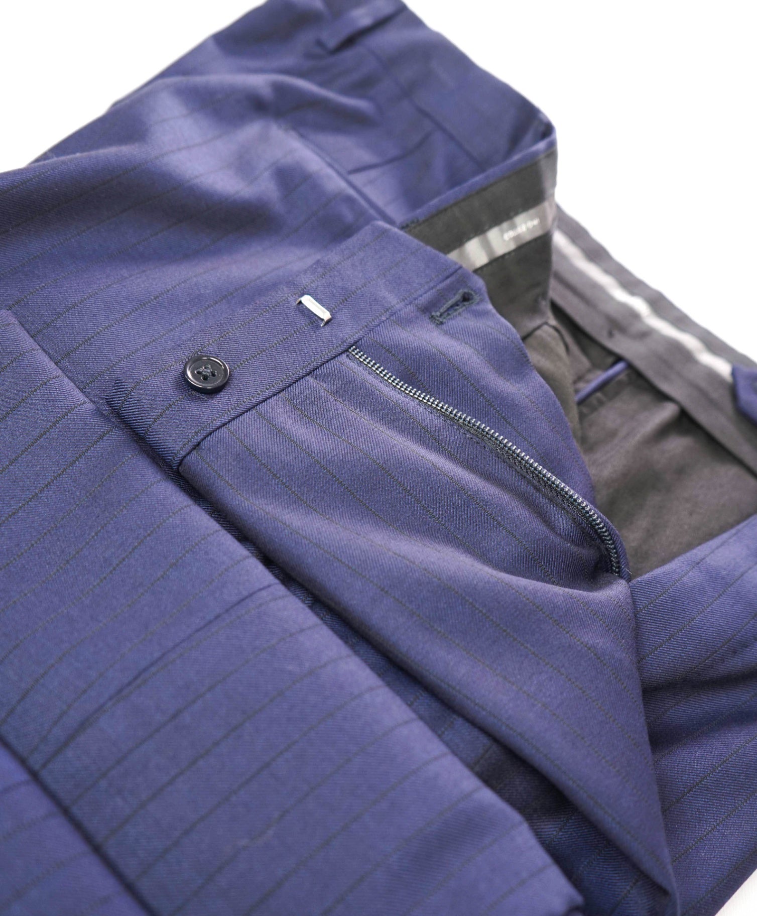 $495 ARMANI COLLEZIONI - Navy Tonal Blue Stripe Wool Pants - 36W