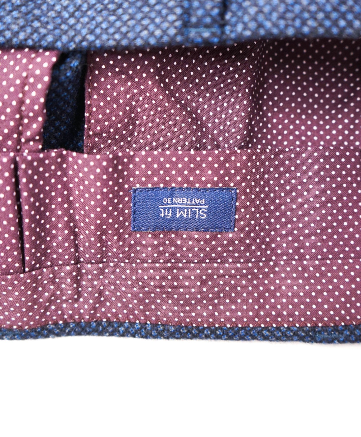 $460 INCOTEX - Diamond Navy Blue Wool Slim Fit Pants - 37W