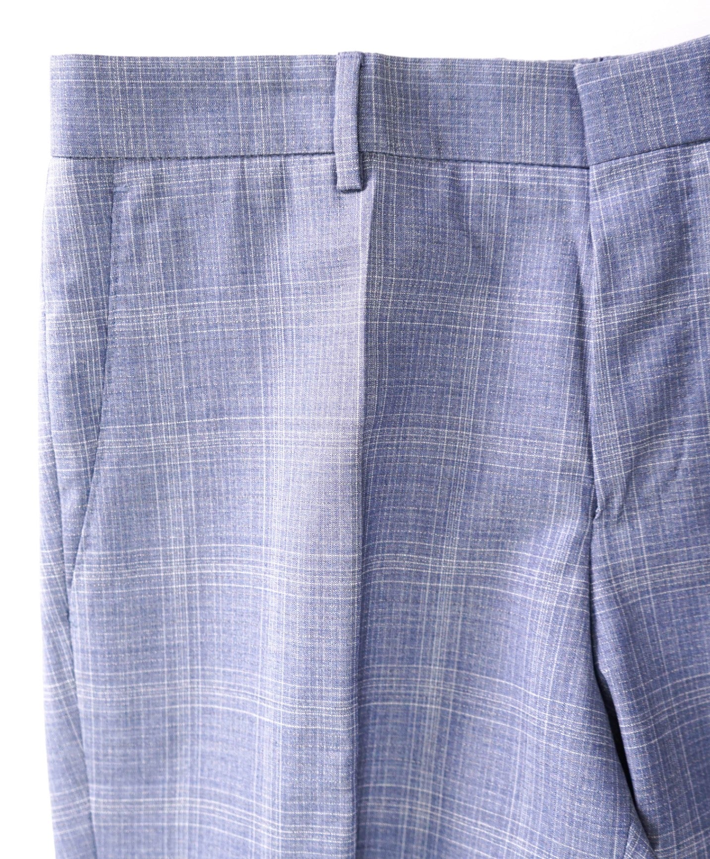 $295 HUGO BOSS - Blue Plaid Wool Pants - 32W