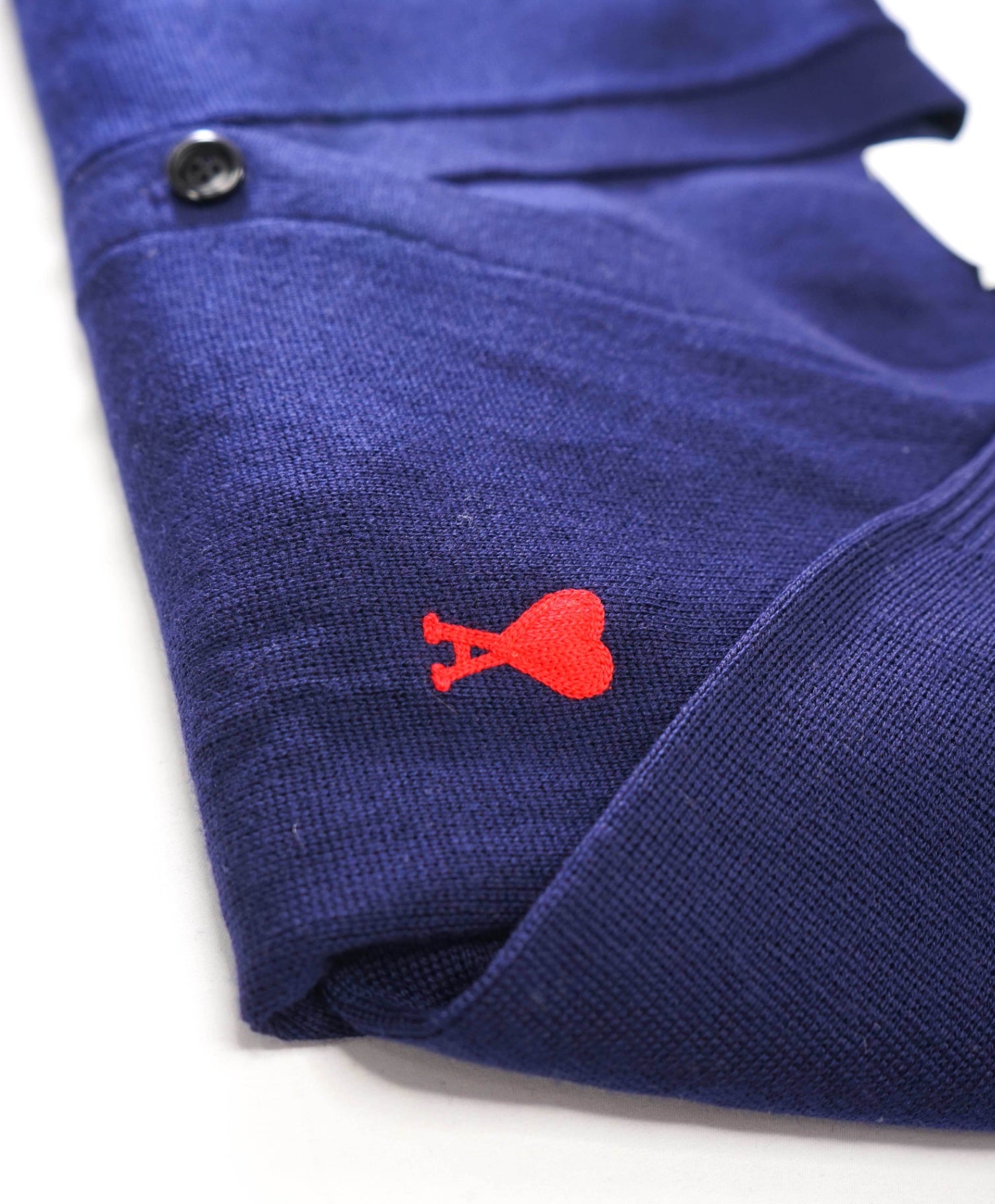 $600 AMI - Navy Blue Merino Wool Cardigan - XL