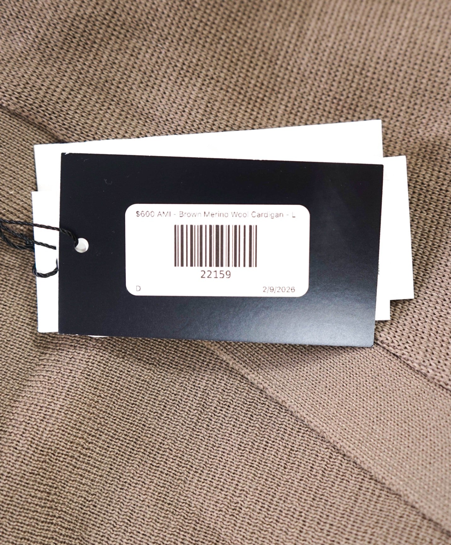 $600 AMI - Brown Camel Merino Wool Cardigan - L