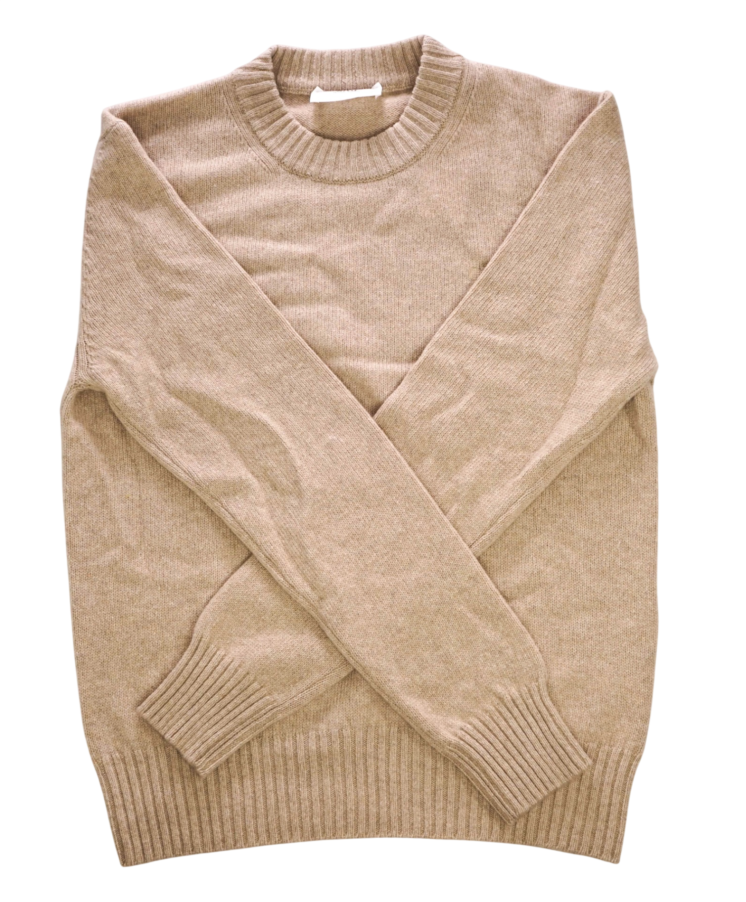 $605 AMI - Beige Neutral *97% CASHMERE* Crew Neck Sweater - M