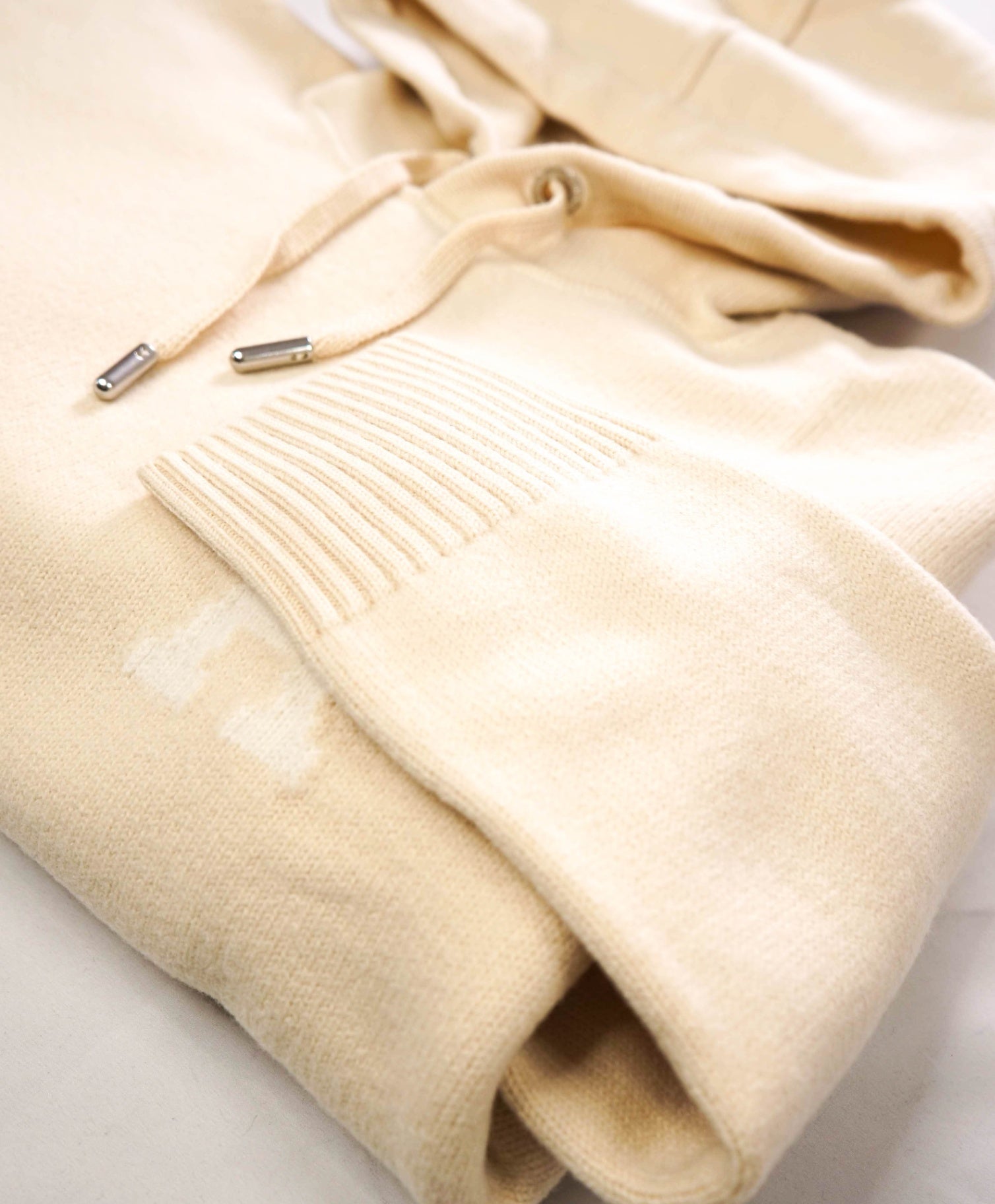 $670 AMI - Vanilla Wool Knit Hoodie - Men's L (Unisex)