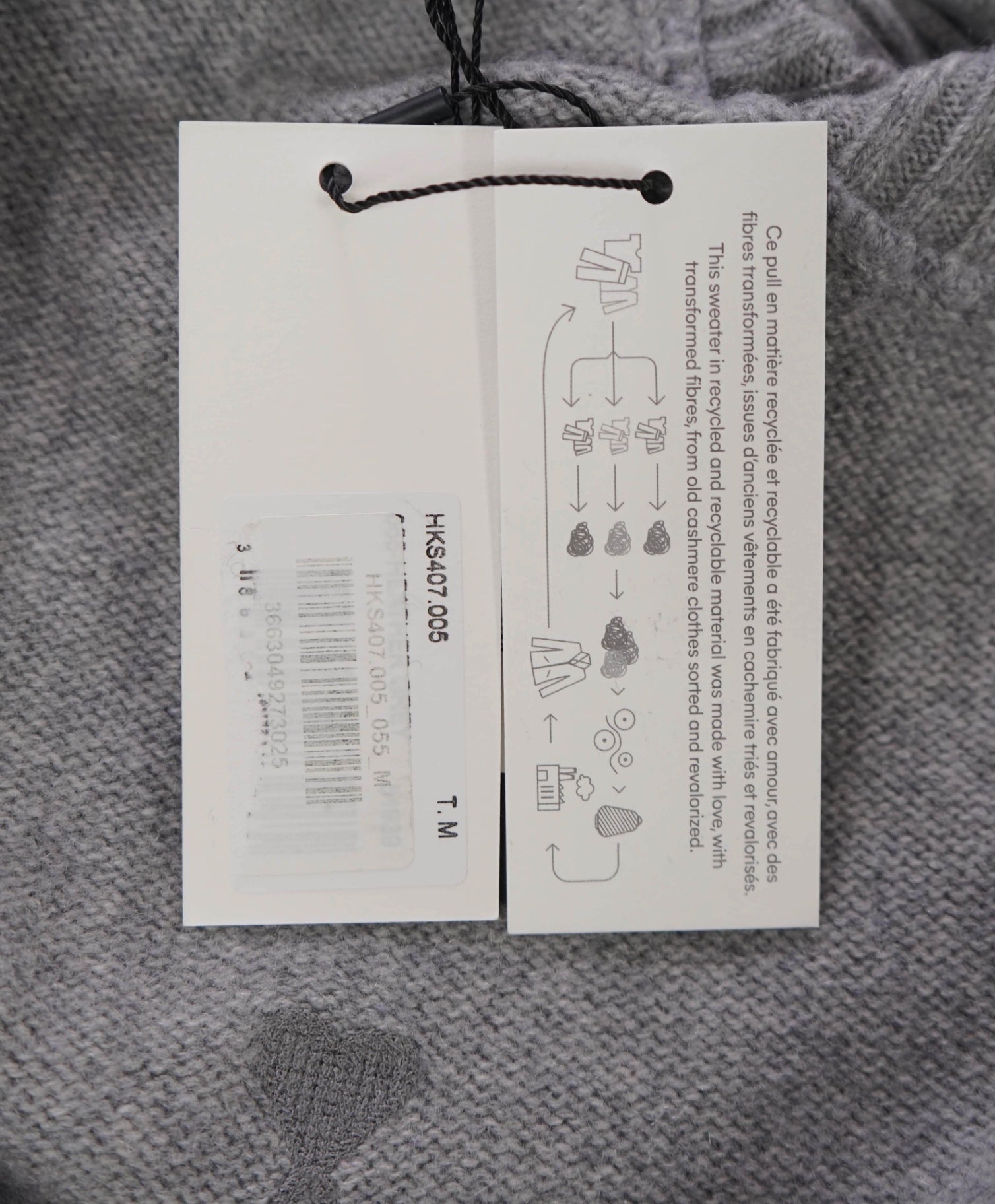 $748 AMI - Gray 97% Cashmere Turtleneck Sweater - Unisex (Mens M)
