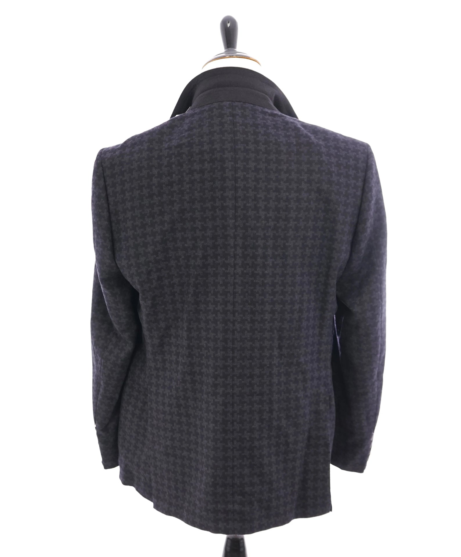 $3,895 ABLA - Wide Peak Lapel Houndstooth Blazer "TOM FORD STYLE" - 46R