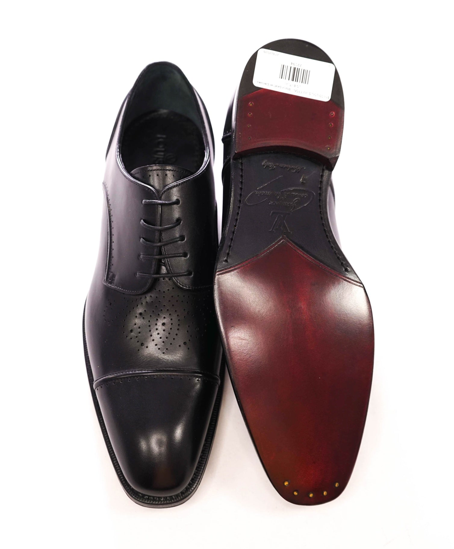 $1,600 LOUIS VUITTON - Black Leather Derbies - US 8 (LV 7)
