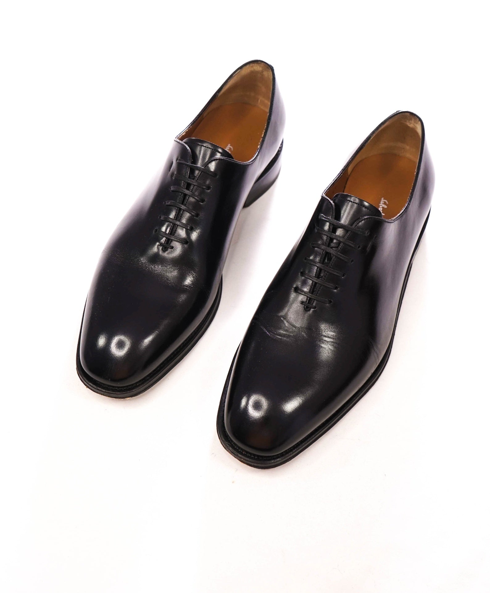 $1,395 FERRAGAMO - Black "Carmelo" "TRAMEZZA" Oxfords - 10.5 EE