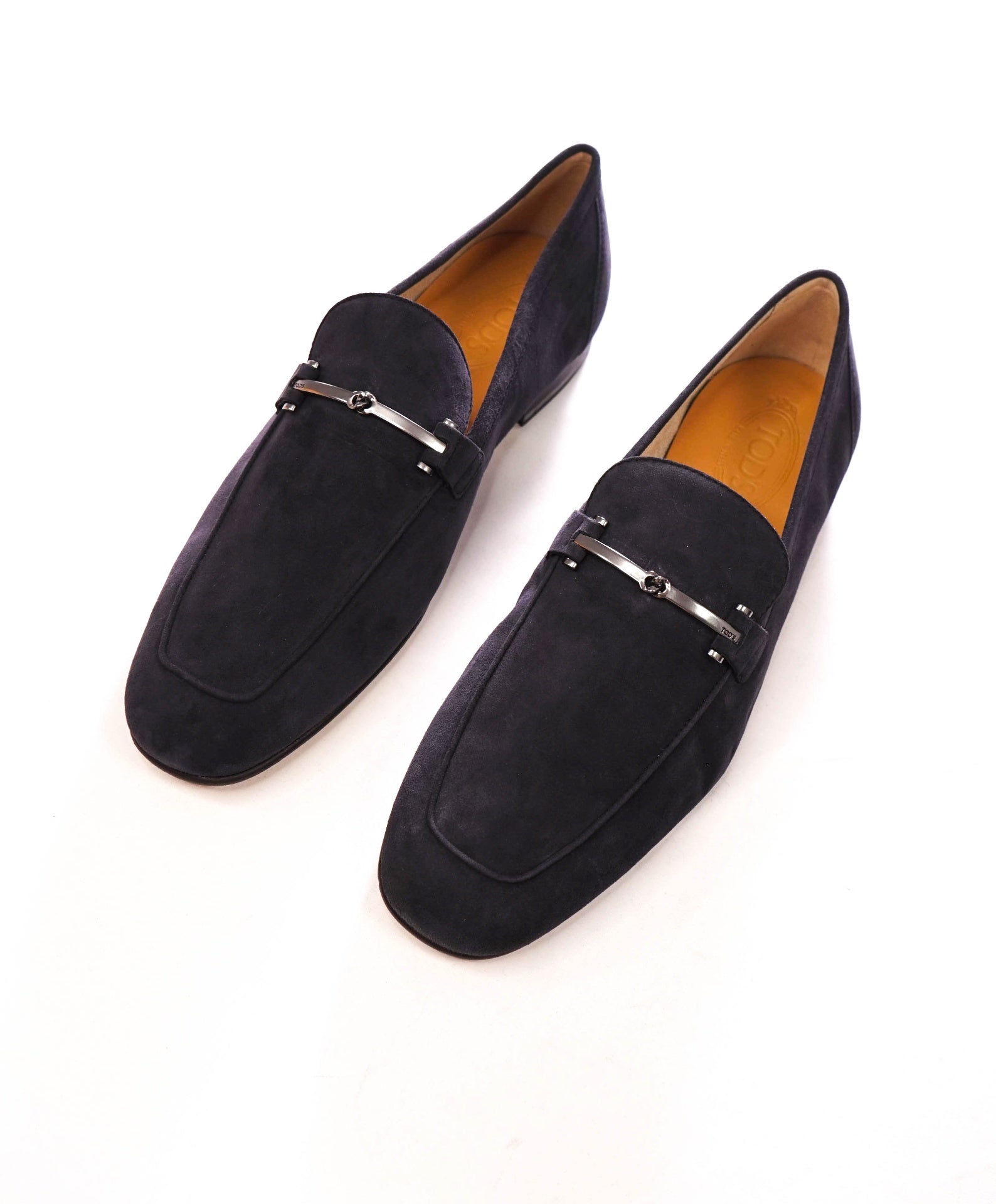 $850 TOD'S - Navy Suede Venetian Unlined Loafers - US 11.5 (UK10.5)