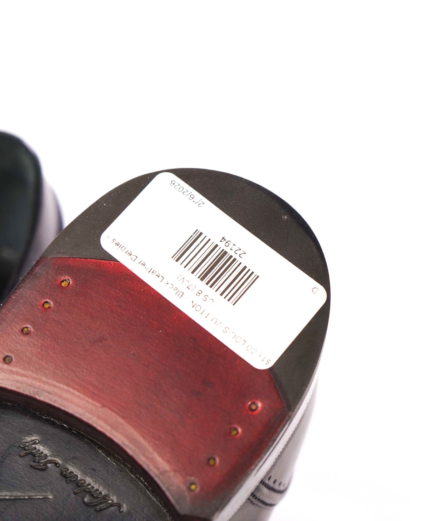 $1,600 LOUIS VUITTON - Black Leather Derbies - US 8 (LV 7)