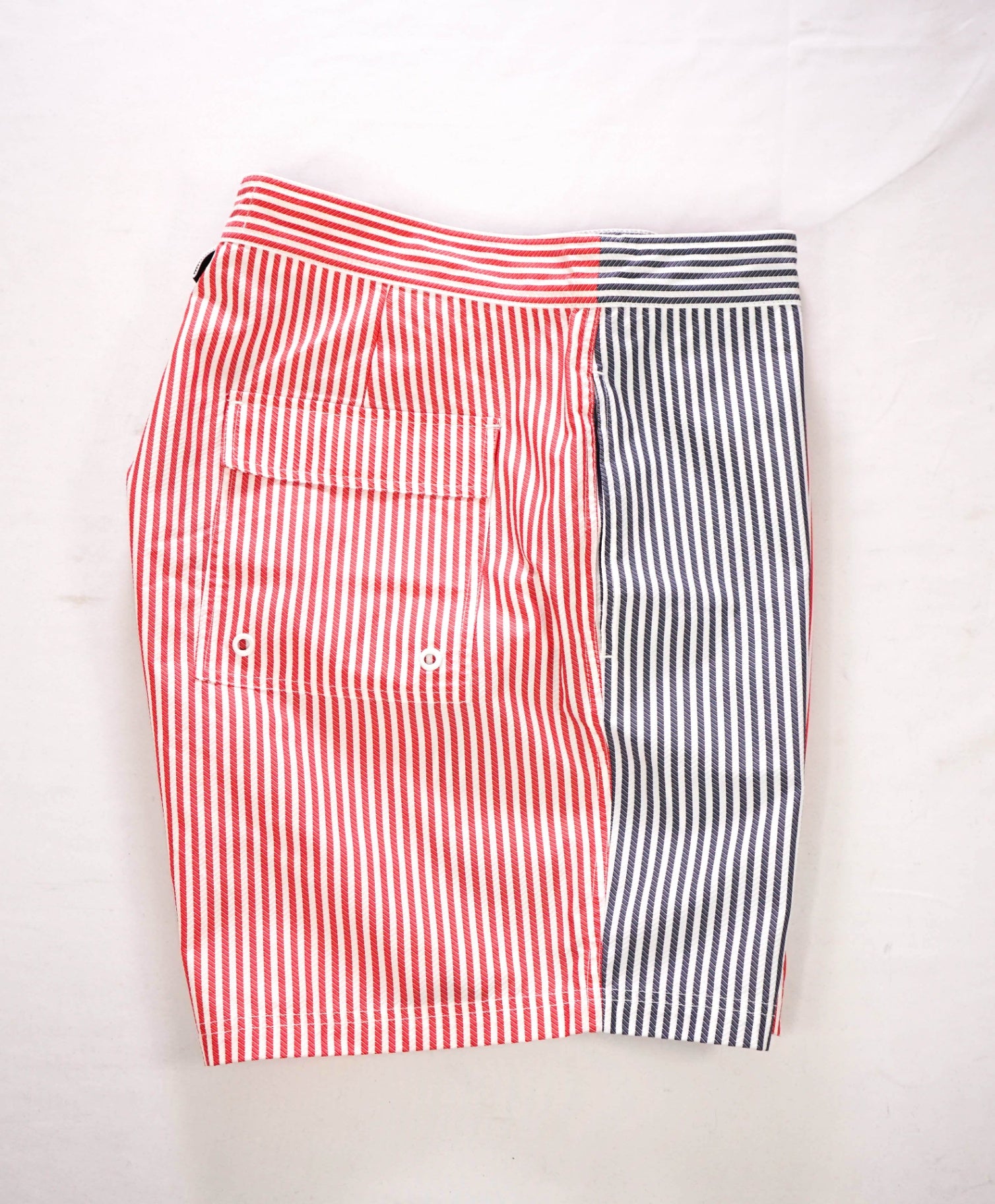 $580 THOM BROWNE - Red/White/Blue Stripe Swim Shorts  - M
