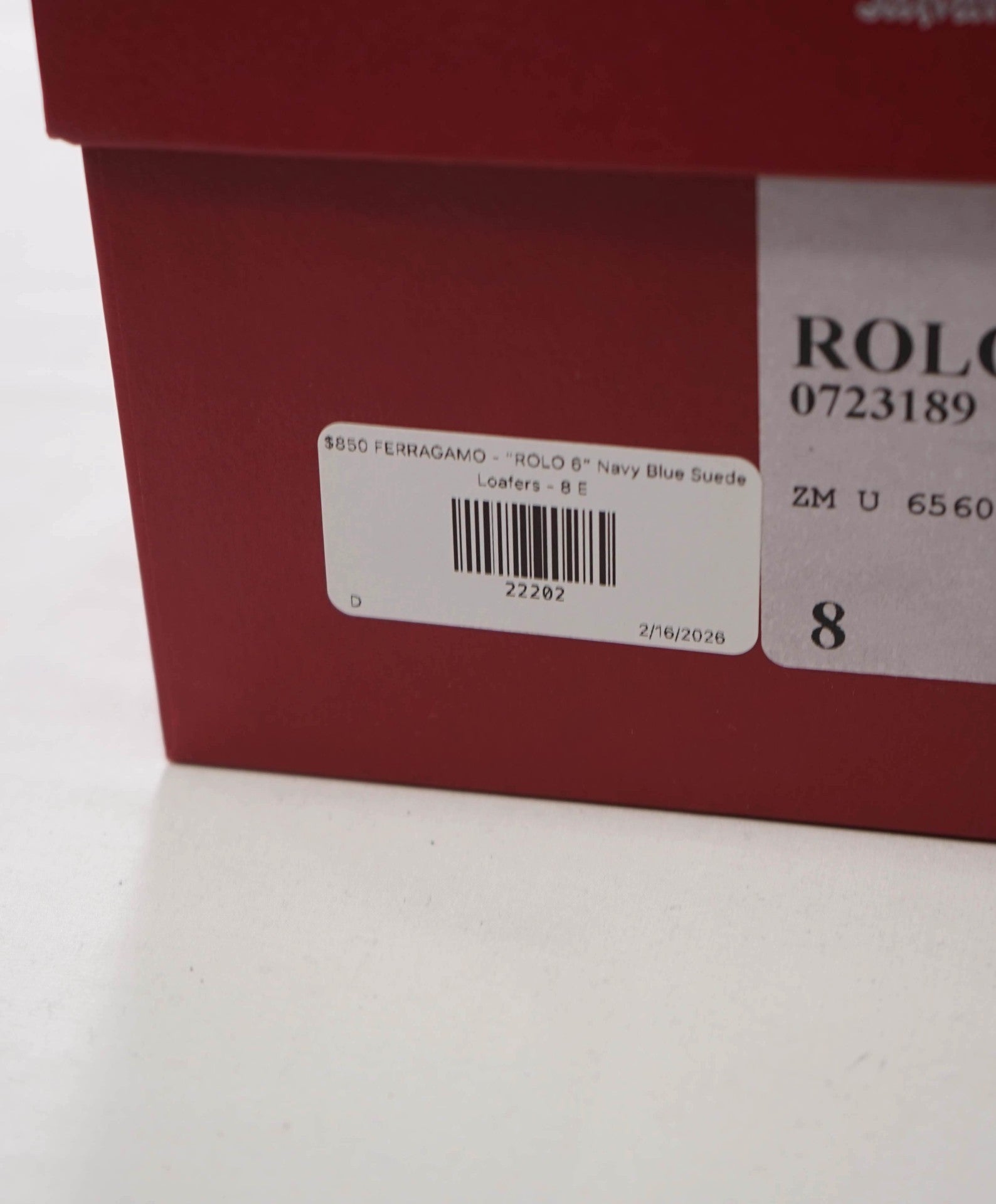 $850 FERRAGAMO - "ROLO 6" Navy Blue Suede Loafers - 8 E