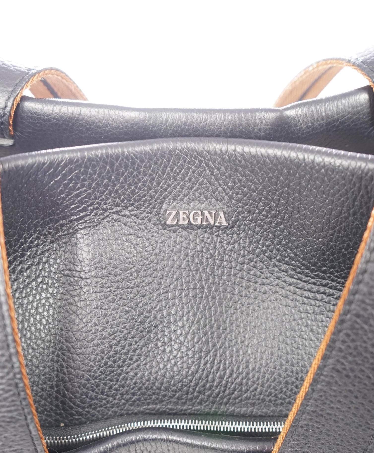 $3,000 ZEGNA - Black Deerskin Leather Tote Bag