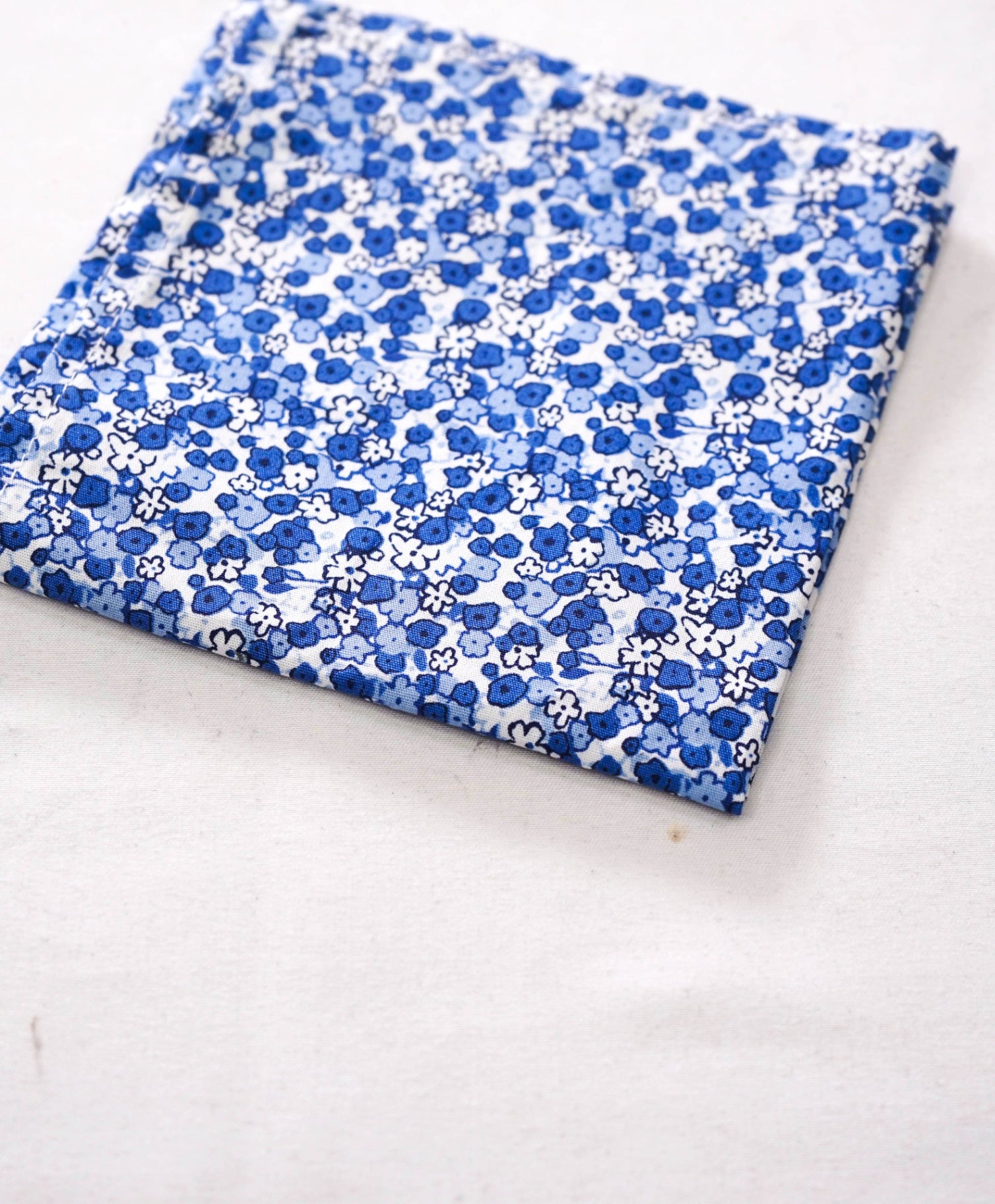 $69 SFA - Blue Floral Handkerchief - 8x8