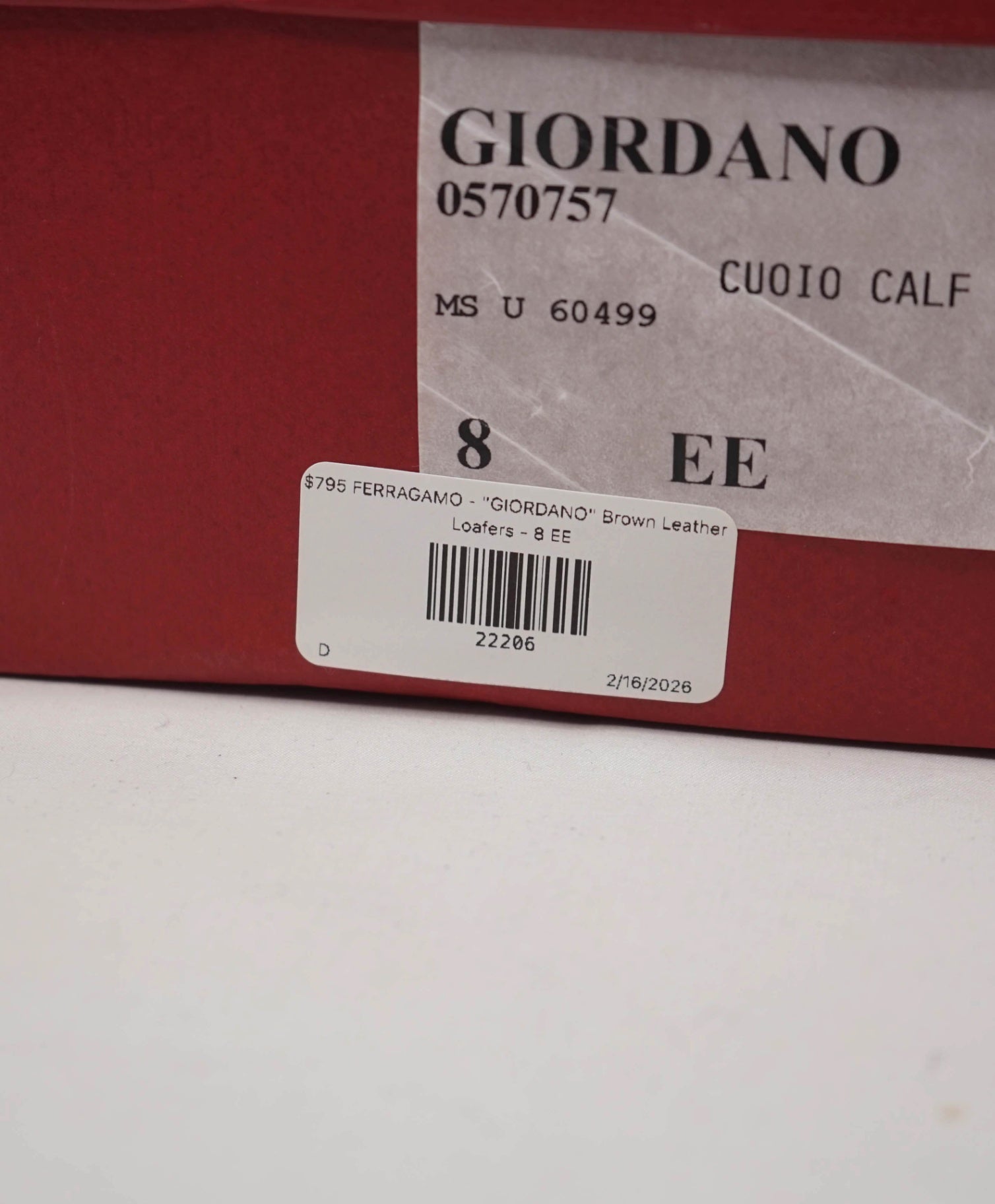 $795 FERRAGAMO - "GIORDANO" Brown Leather Loafers - 8 EE