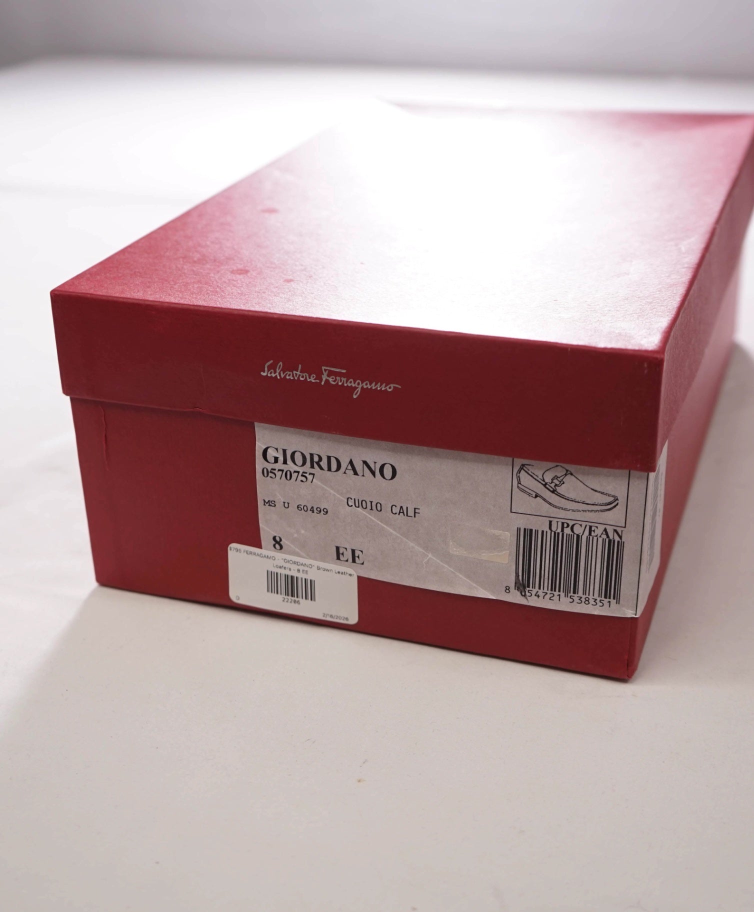 $795 FERRAGAMO - "GIORDANO" Brown Leather Loafers - 8 EE