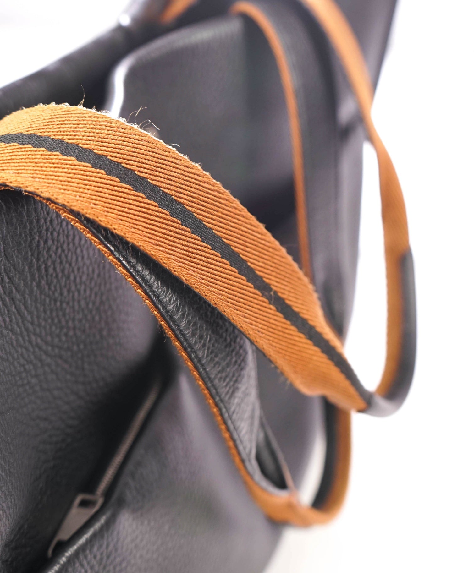 $3,000 ZEGNA - Black Deerskin Leather Tote Bag