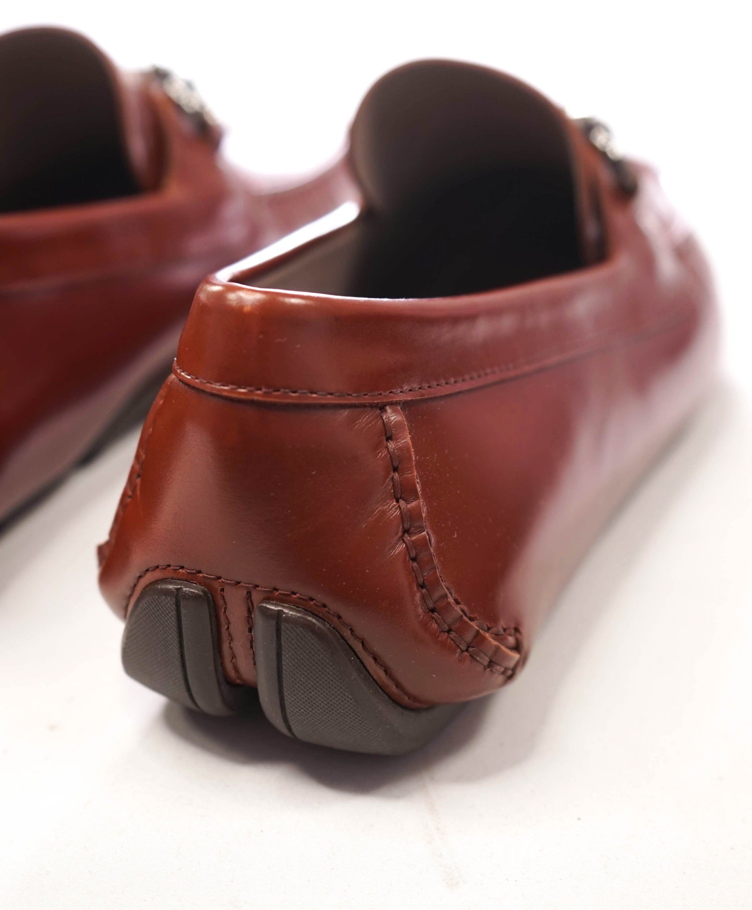 $800 FERRAGAMO - "PARIGI NEW" Cherry Brown Leather Loafers - 10.5 EE