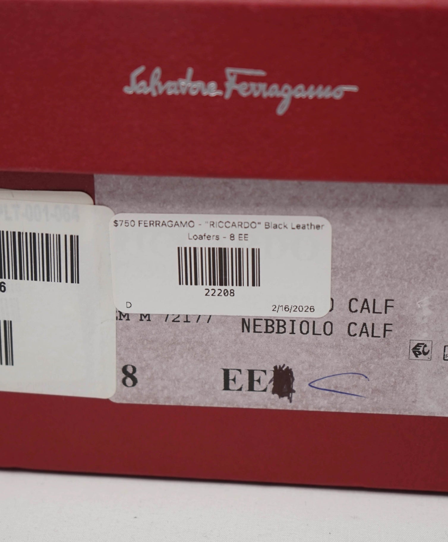 $750 FERRAGAMO - "Lionel" Black Leather PennyLoafers - 8 EE