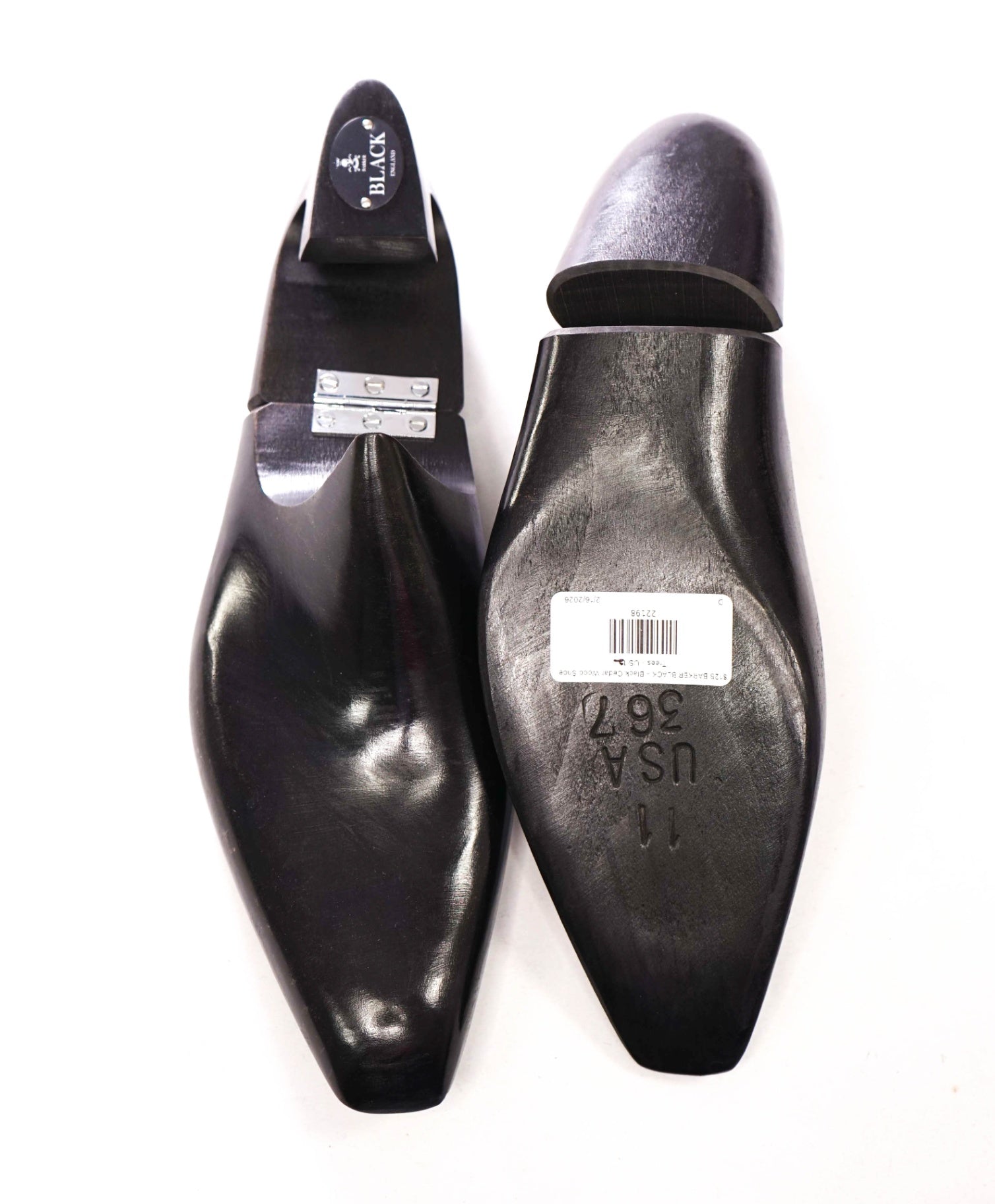 $125 BARKER BLACK - Black Cedar Wood Shoe Trees - 11