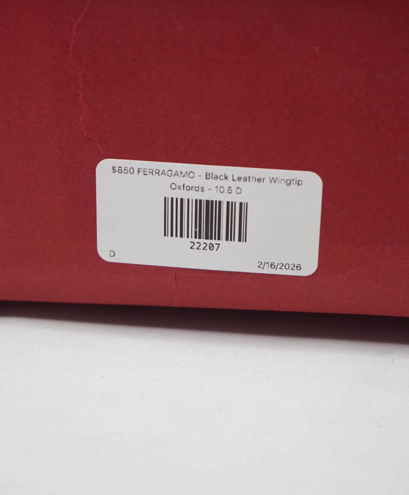 $850 FERRAGAMO - Black Leather Wingtip Oxfords - 10.5 D