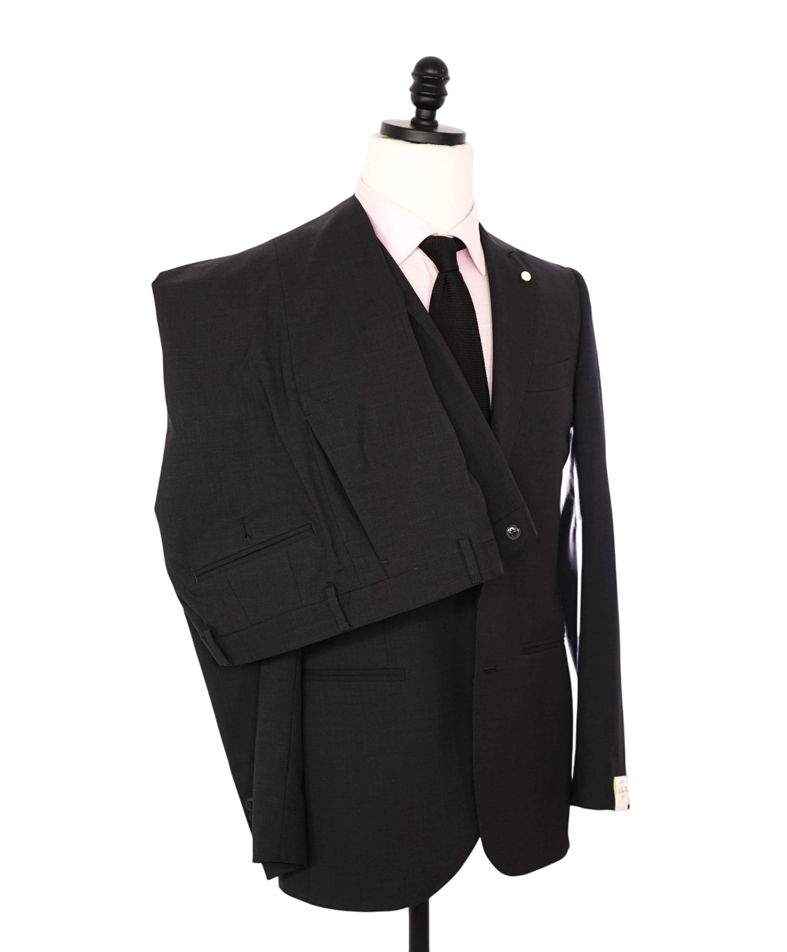 $1,515 LUIGI BIANCHI MANTOVA - Dark Gray Wool "Sartoria" Suit - 38R