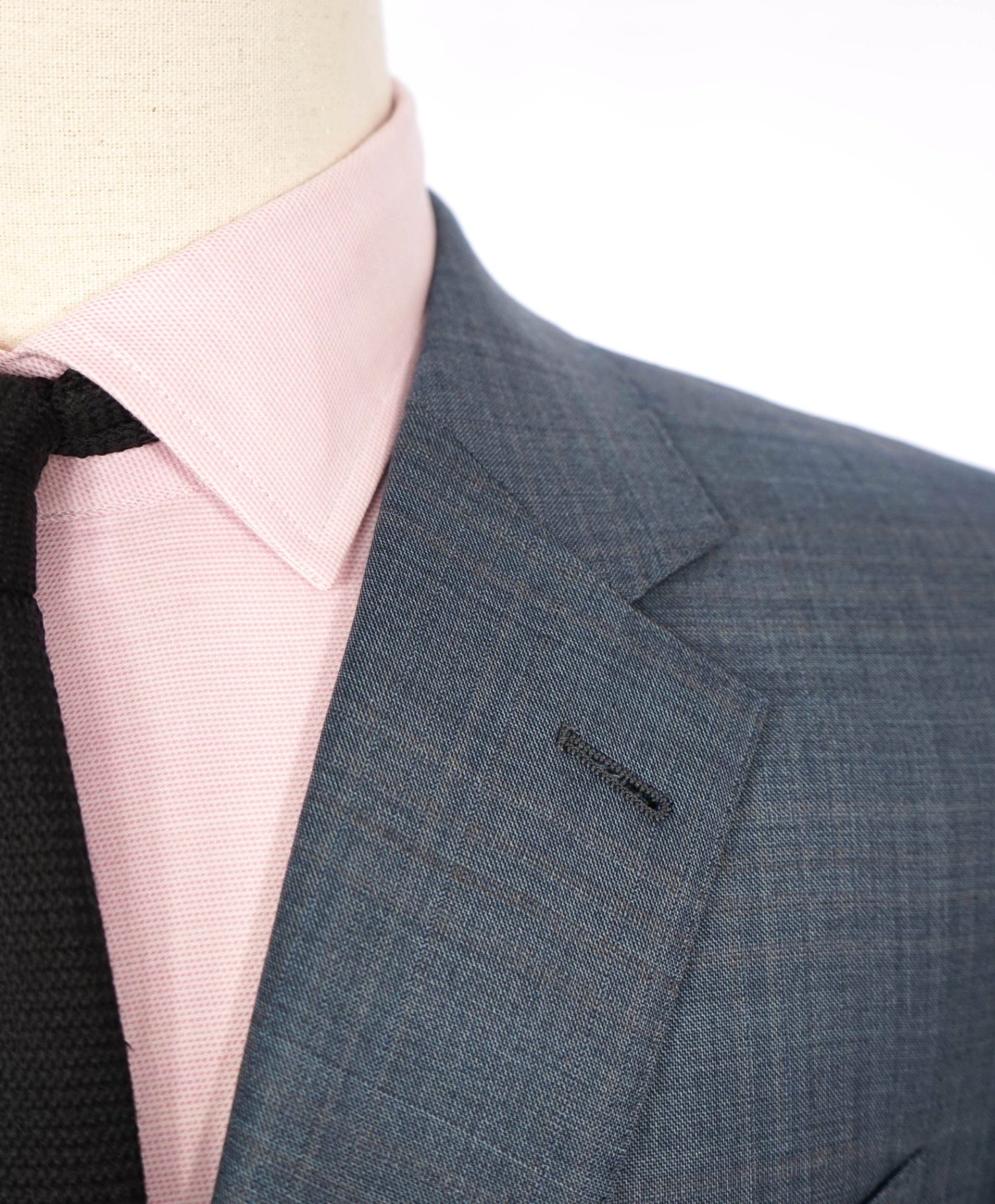 $4,090 ZEGNA - Steel Blue Crosshatch TROFEO Wool Suit - 44R