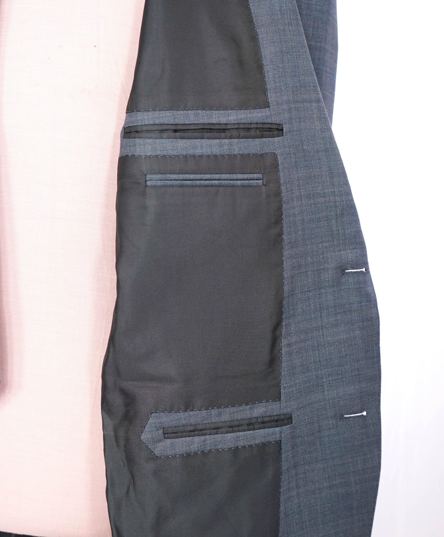 $4,090 ZEGNA - Steel Blue Crosshatch TROFEO Wool Suit - 44R