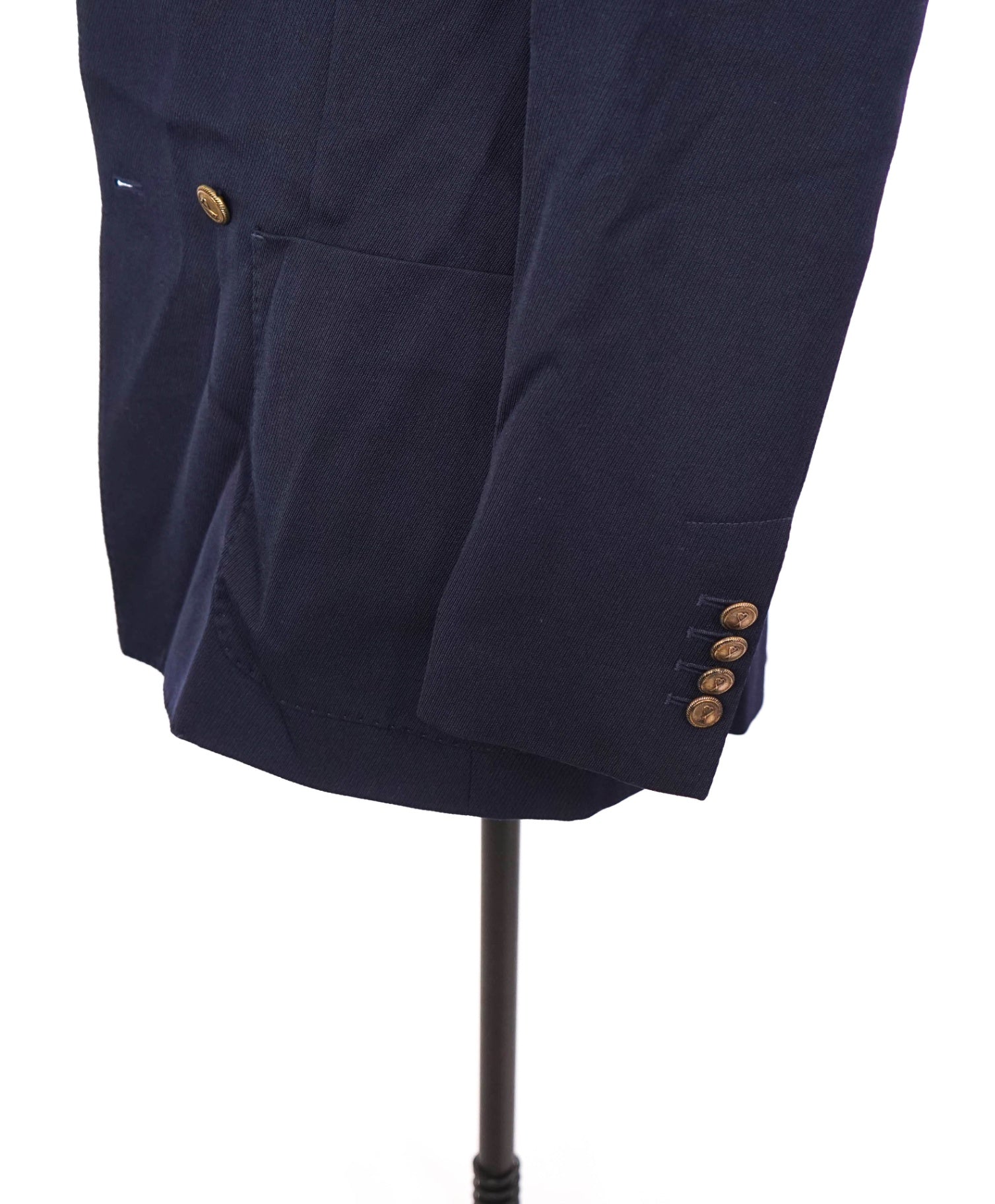 $1,345 AMI - Navy Blue Wool Double Breasted Blazer - 36R