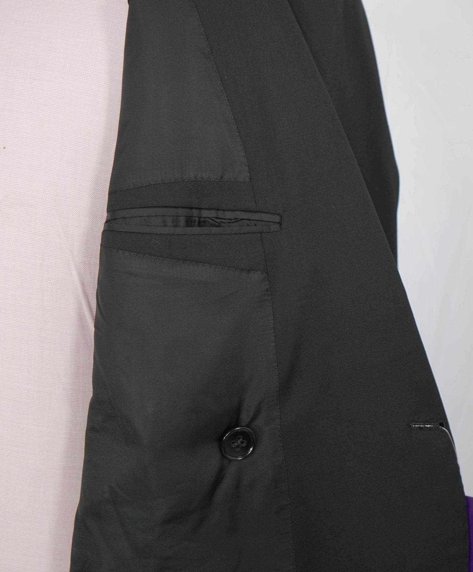$5,995 RALPH LAUREN PURPLE LABEL - Black Double Breasted Blazer - 42R