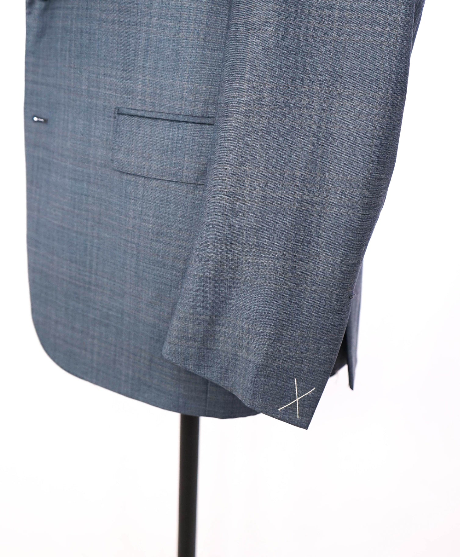 $4,090 ZEGNA - Steel Blue Crosshatch TROFEO Wool Suit - 44R