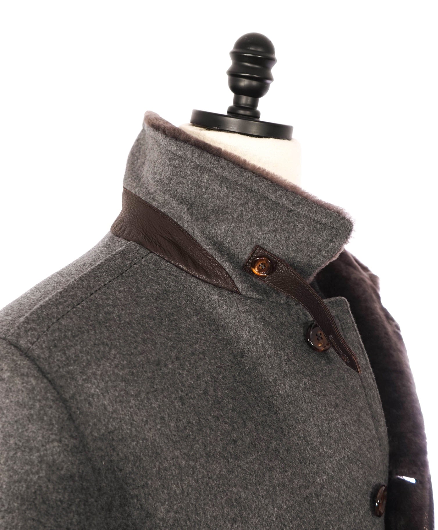 $2,495 VIVO - SHEARLING Gray Wool/Cashmere Overcoat - 42US (XL)
