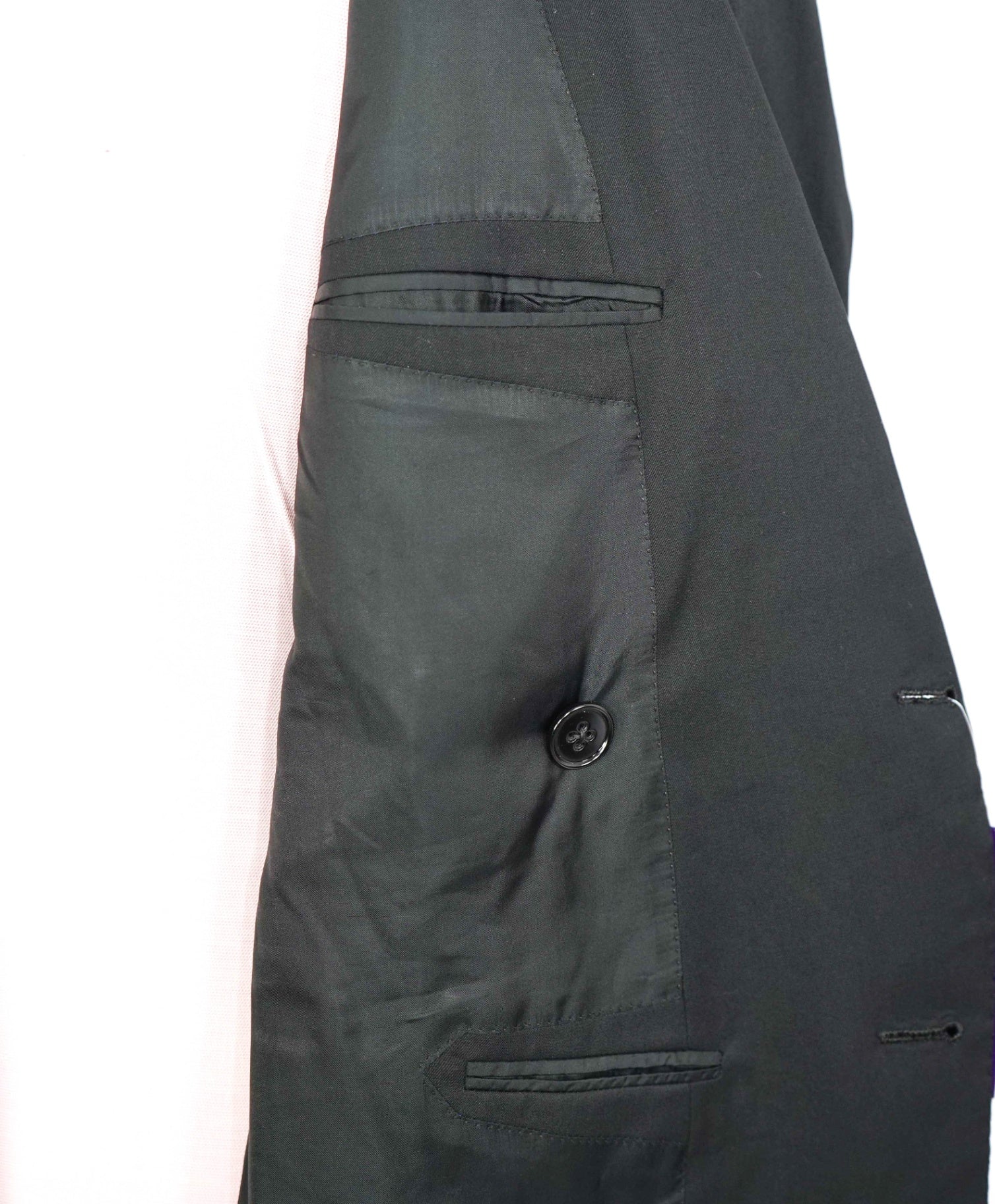$5,995 RALPH LAUREN PURPLE LABEL - Black Double Breasted Blazer - 42R